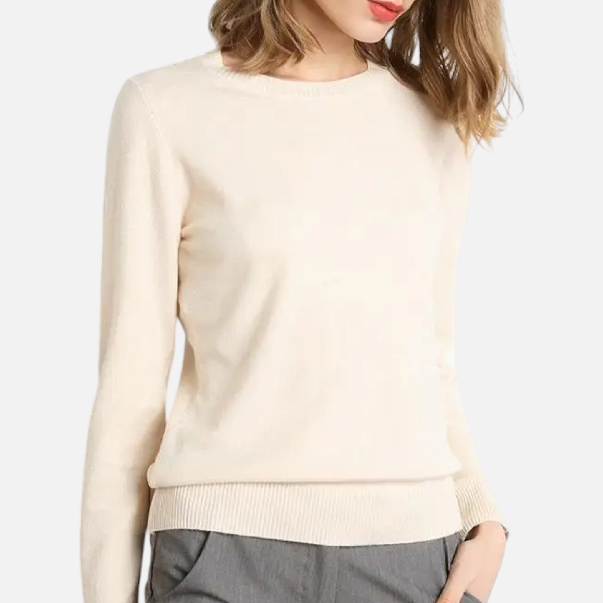 Old Ventuno | Women’s Merino Wool Sweater – Timeless O-Neck Elegance