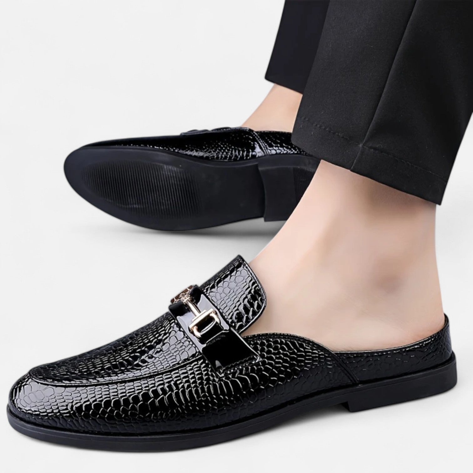 Old Ventuno | Men’s Dress Loafers – Buckled Round Toe Classic