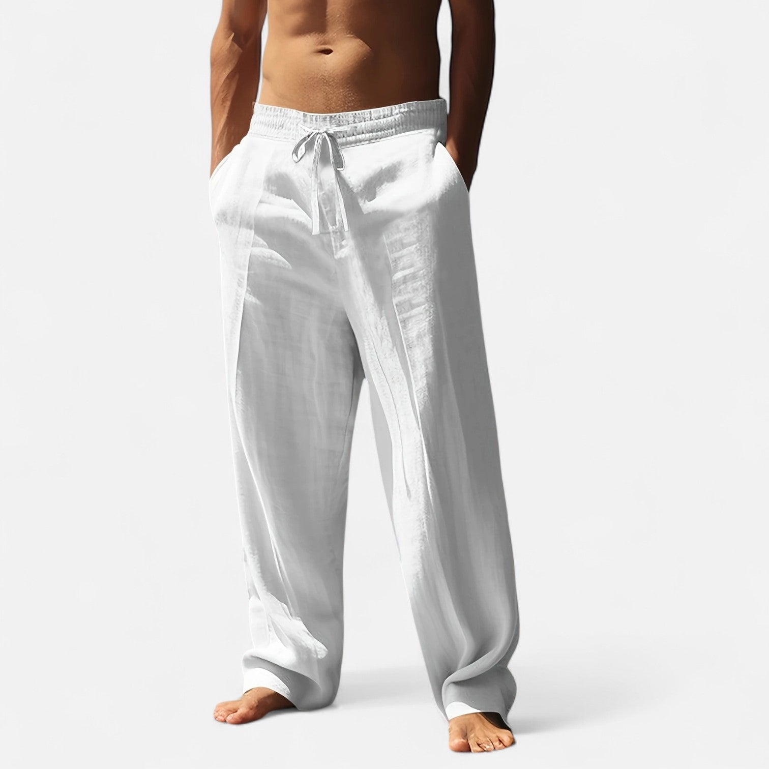 Old Ventuno | Men’s Relaxed Linen Autumn Pants – Riviera Ease