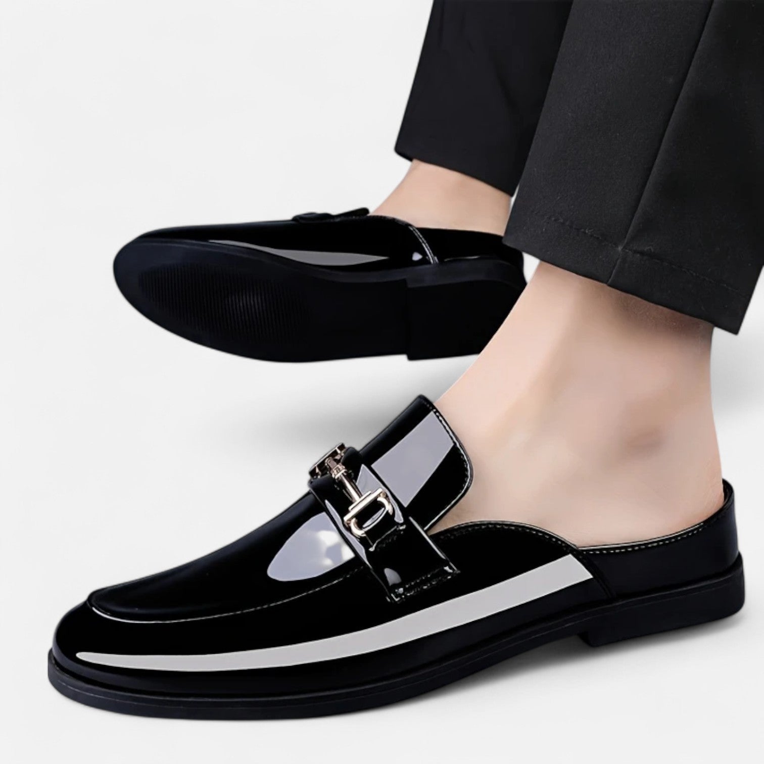Old Ventuno | Men’s Dress Loafers – Buckled Round Toe Classic