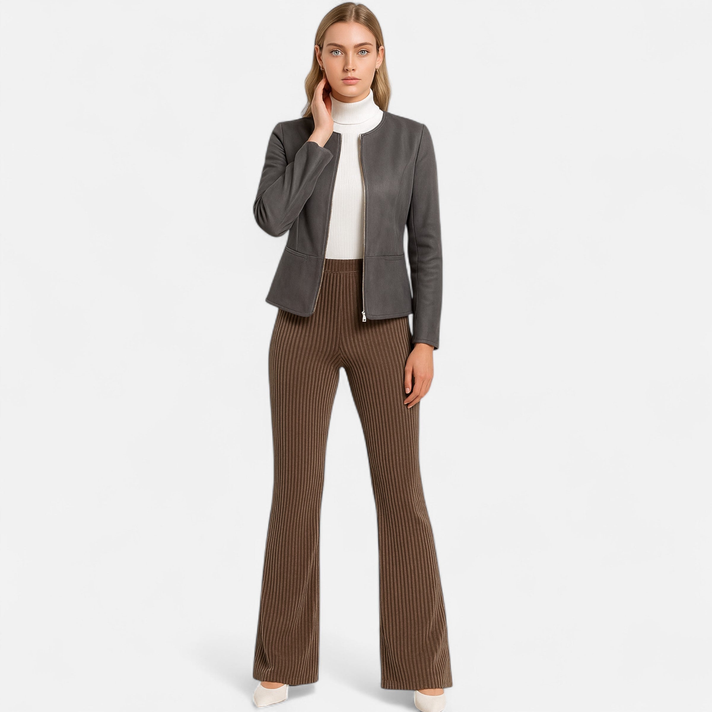 Old Ventuno | Women’s Cropped Jacket – Slim Zip-Up Elegance
