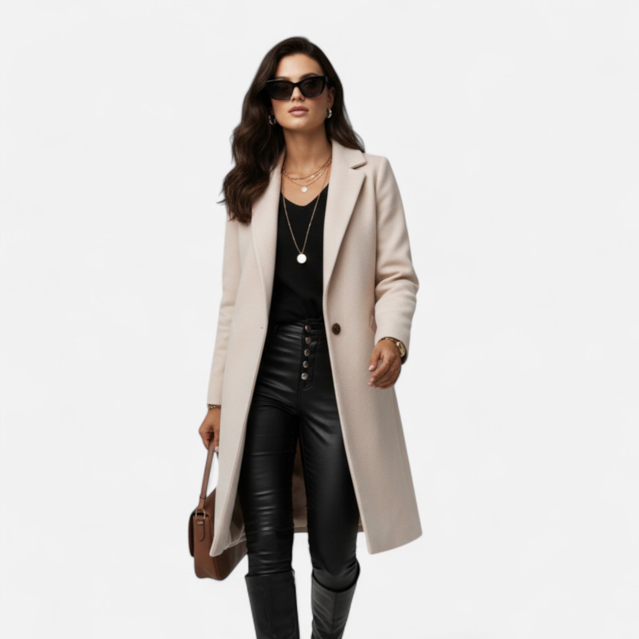 Old Ventuno | Women’s Winter Overcoat – Lapel Collar Elegance