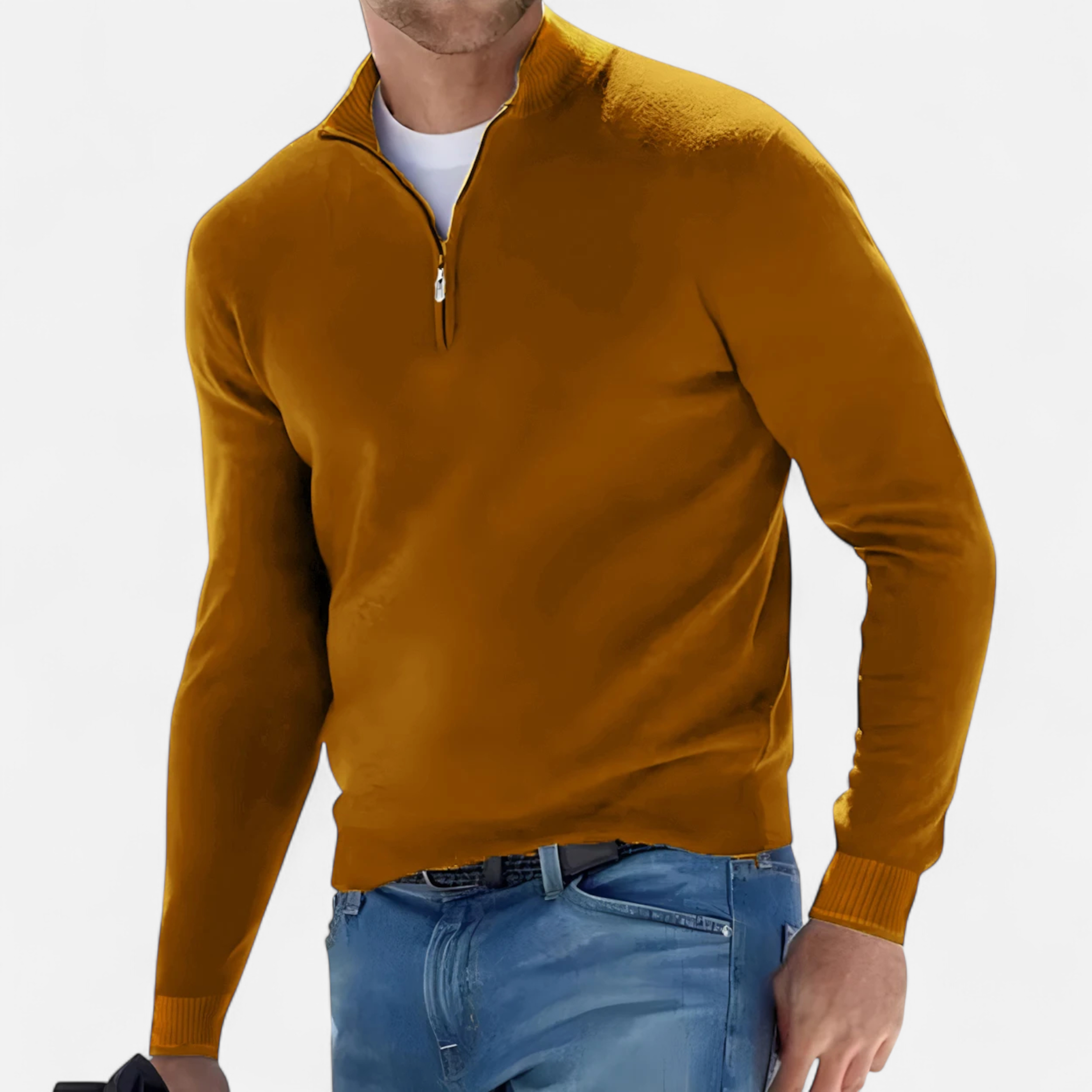 Old Ventuno | Men’s Half-Zip Sweater – Heritage Knit Elegance