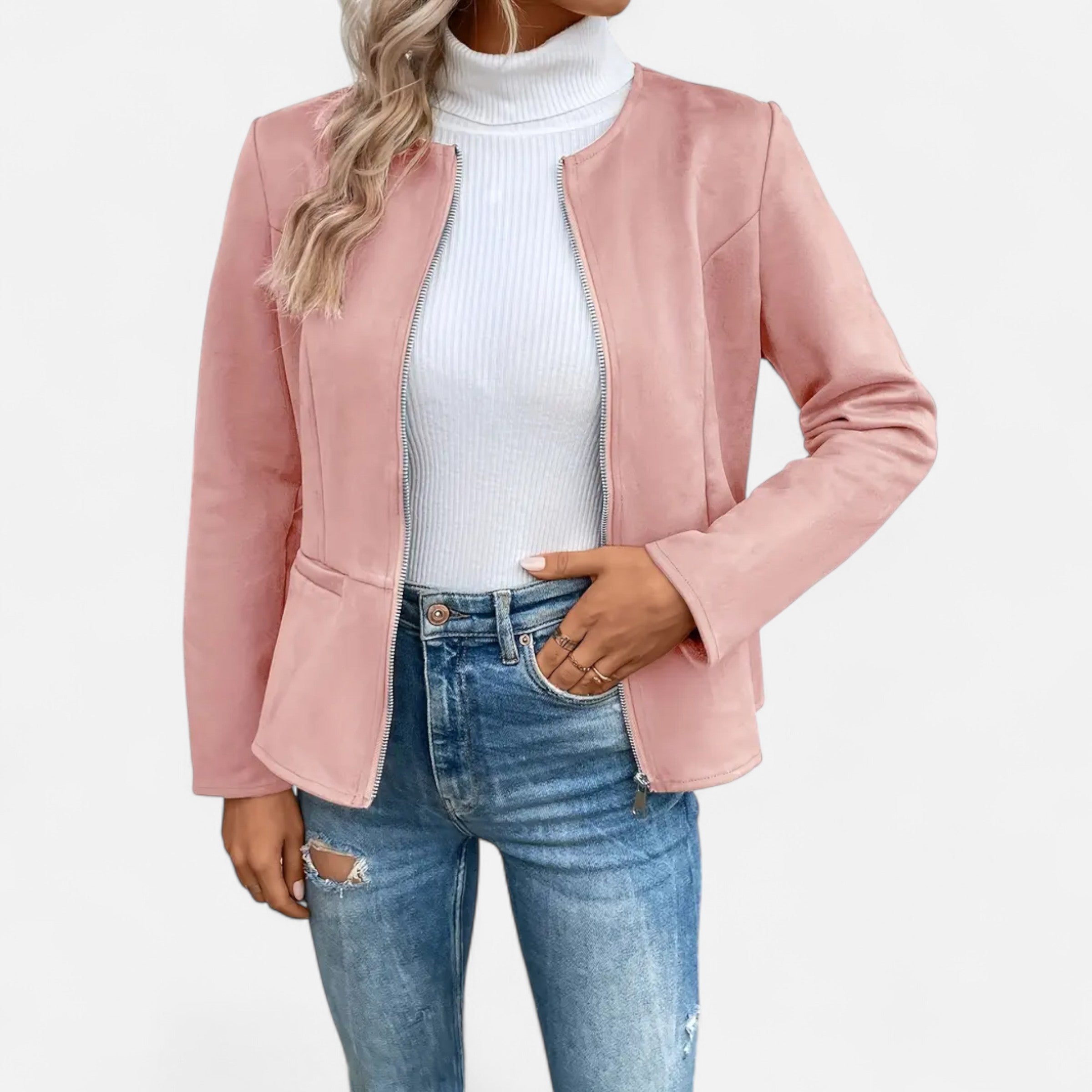 Old Ventuno | Women’s Cropped Jacket – Slim Zip-Up Elegance