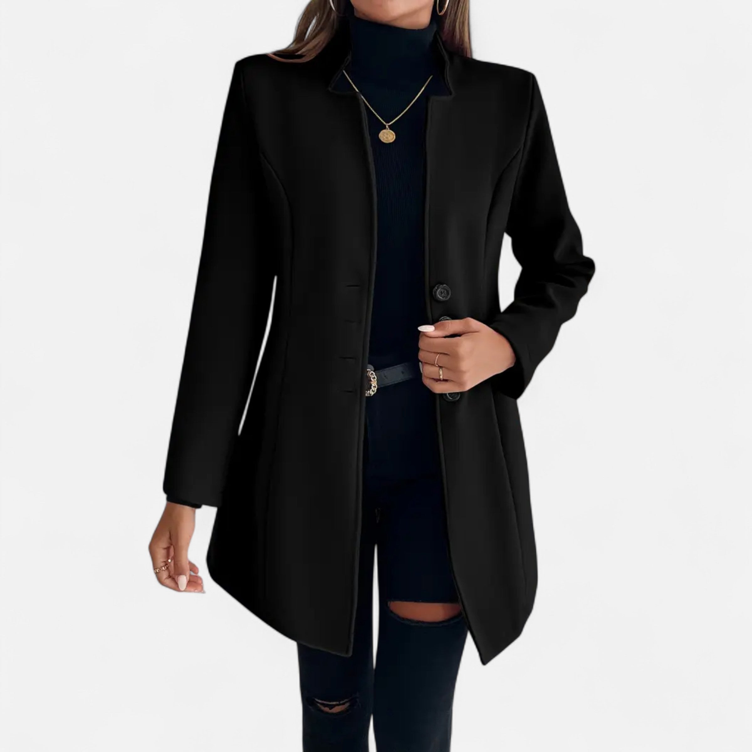 Old Ventuno | Women’s Long Coat – Refined Raglan Sleeve Design