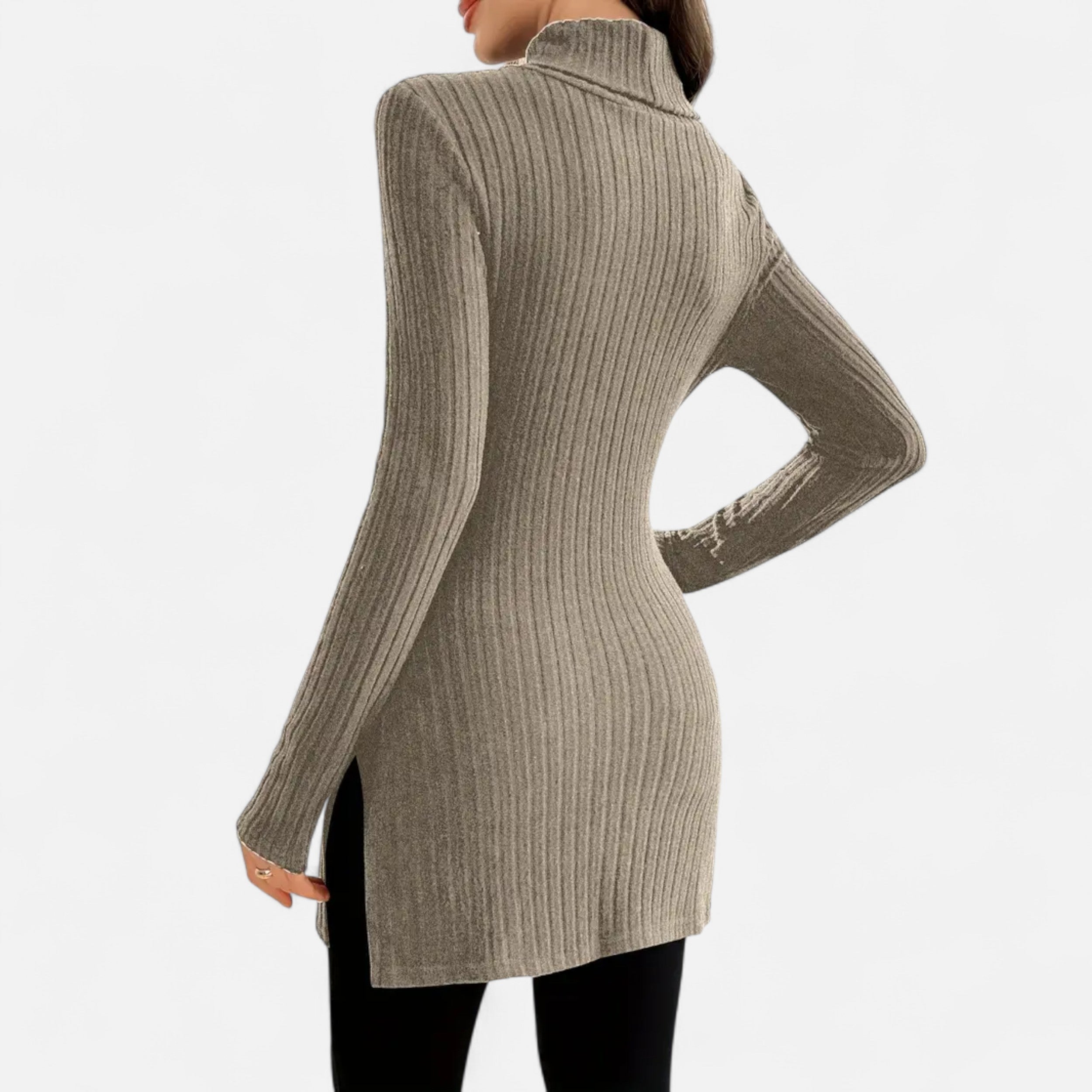 Old Ventuno | Women’s Ribbed Sweater – Elegant High Neck Style