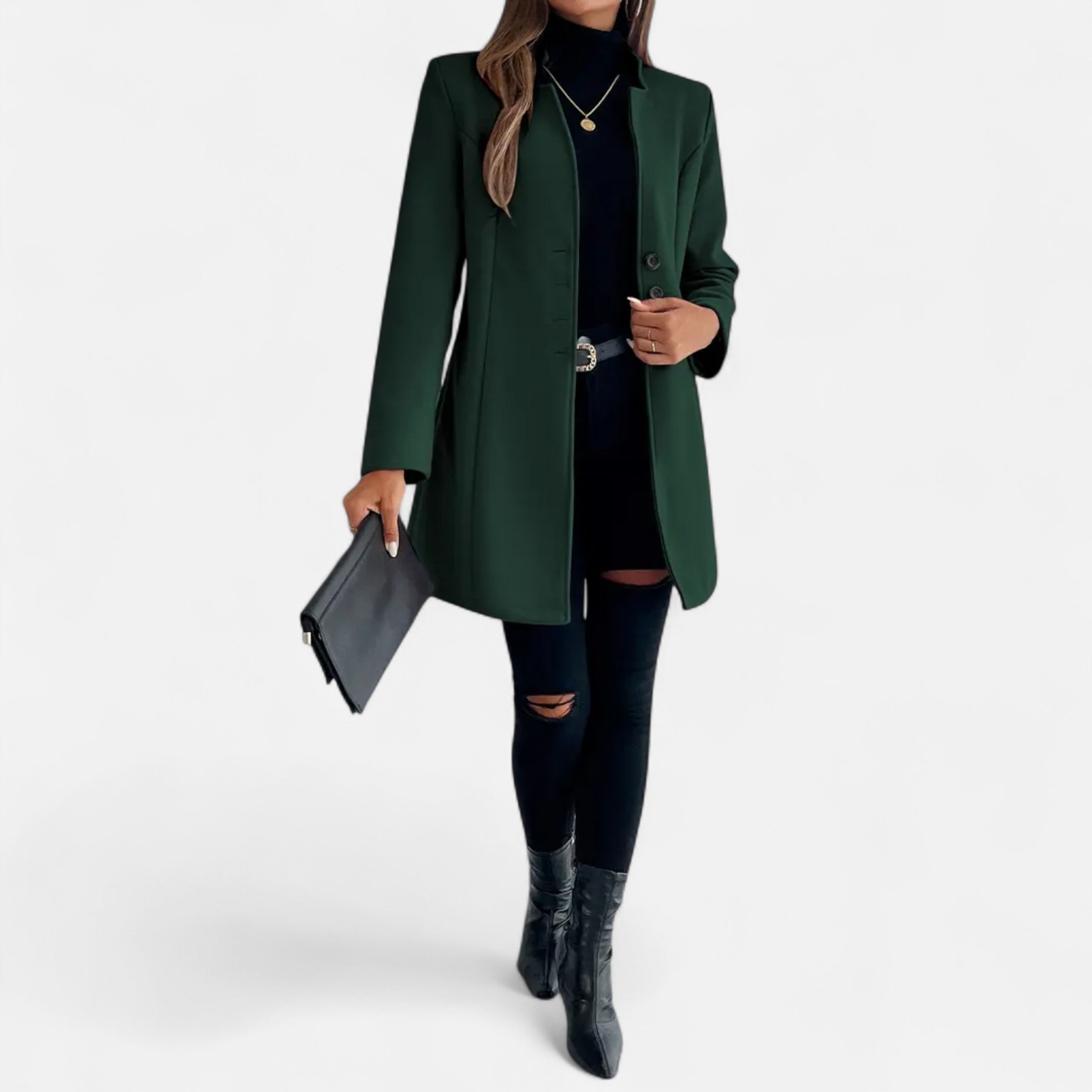 Old Ventuno | Women’s Long Coat – Refined Raglan Sleeve Design
