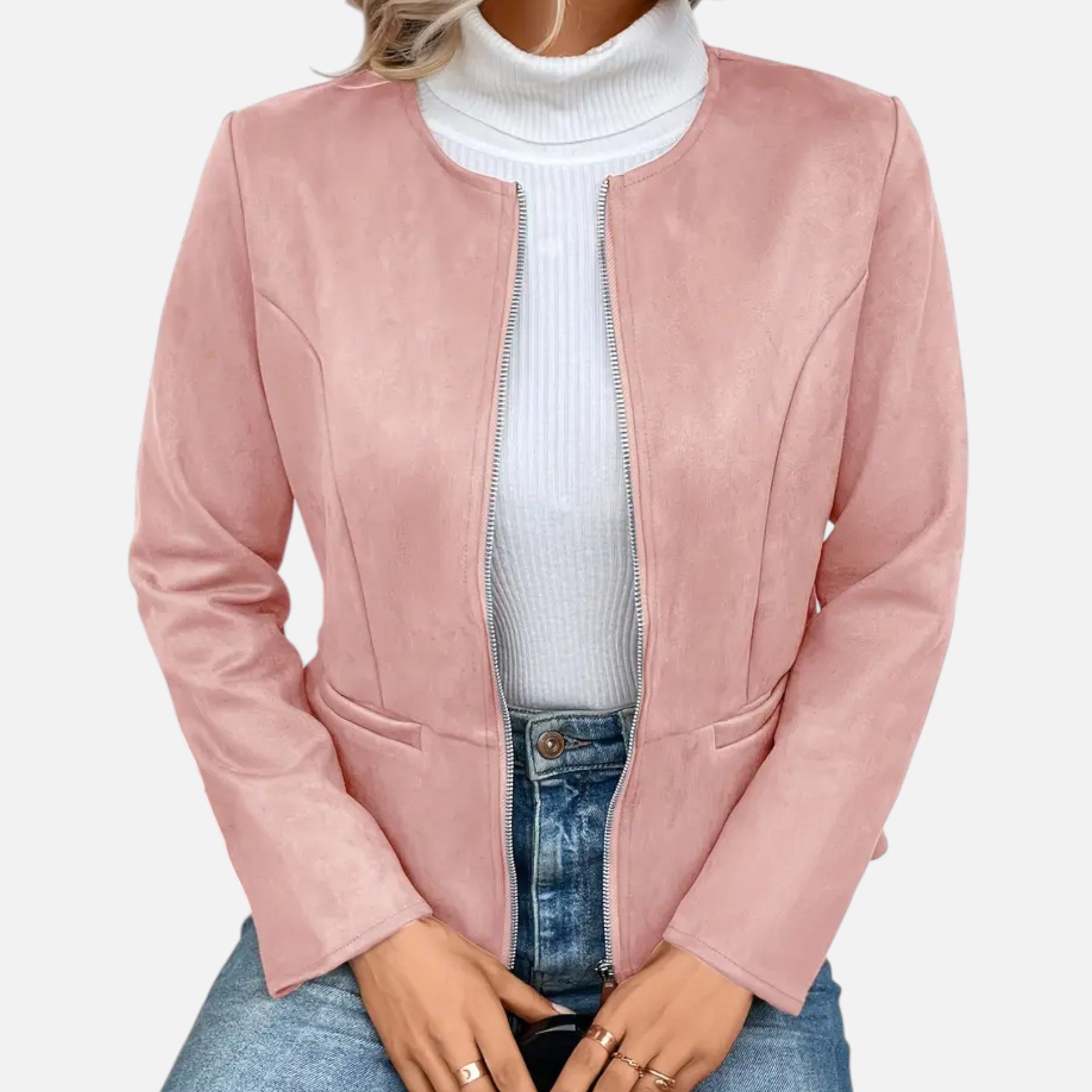 Old Ventuno | Women’s Cropped Jacket – Slim Zip-Up Elegance