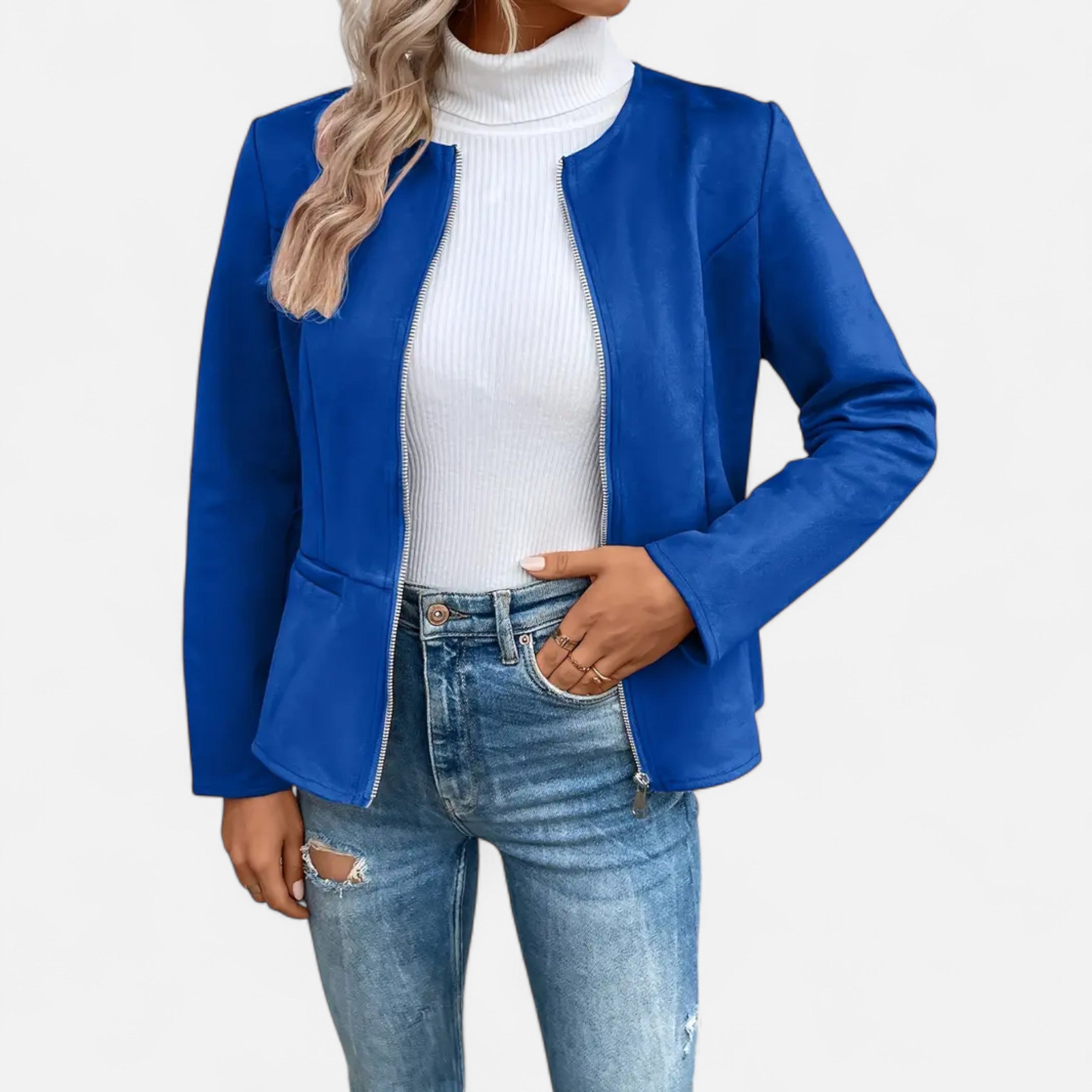 Old Ventuno | Women’s Cropped Jacket – Slim Zip-Up Elegance