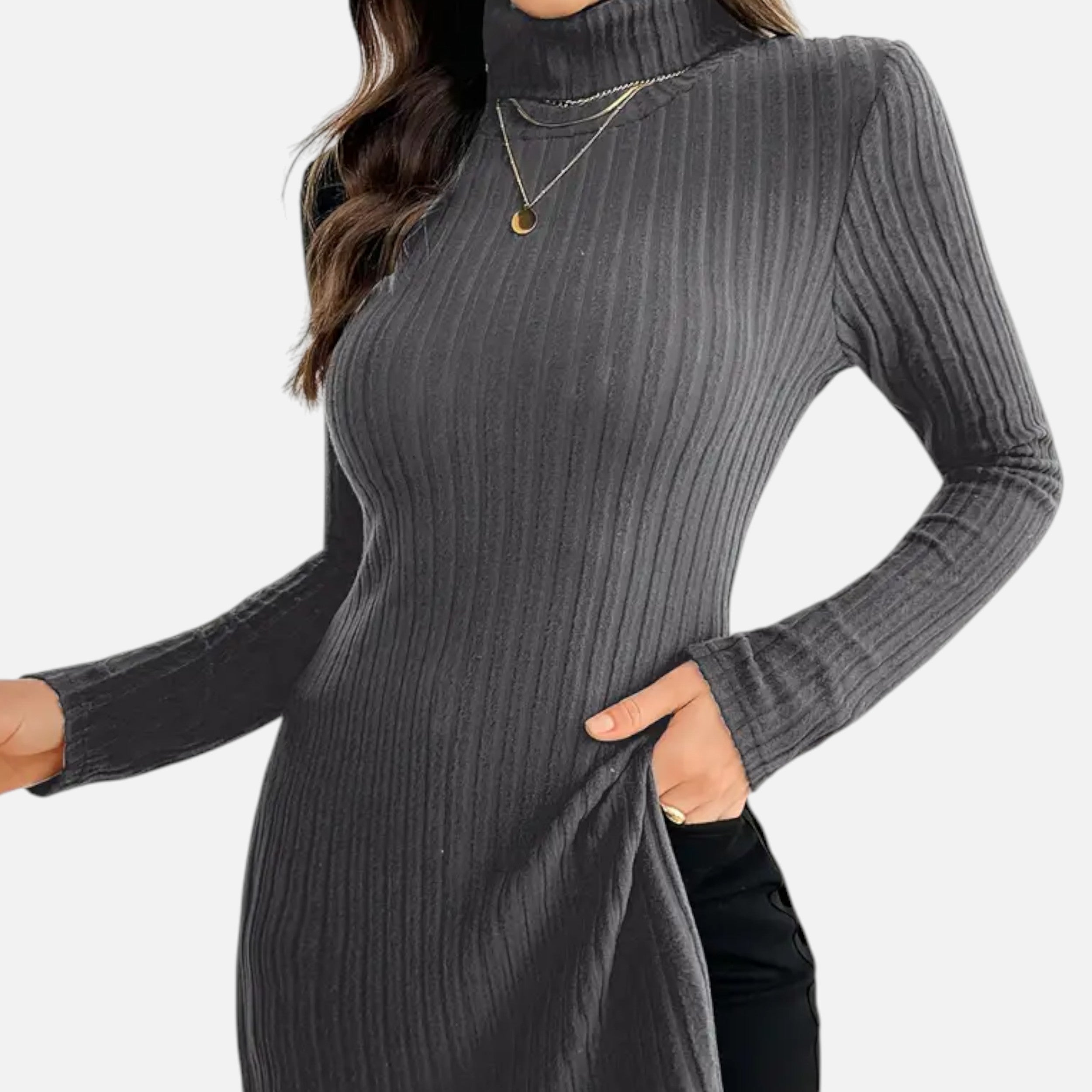 Old Ventuno | Women’s Ribbed Sweater – Elegant High Neck Style