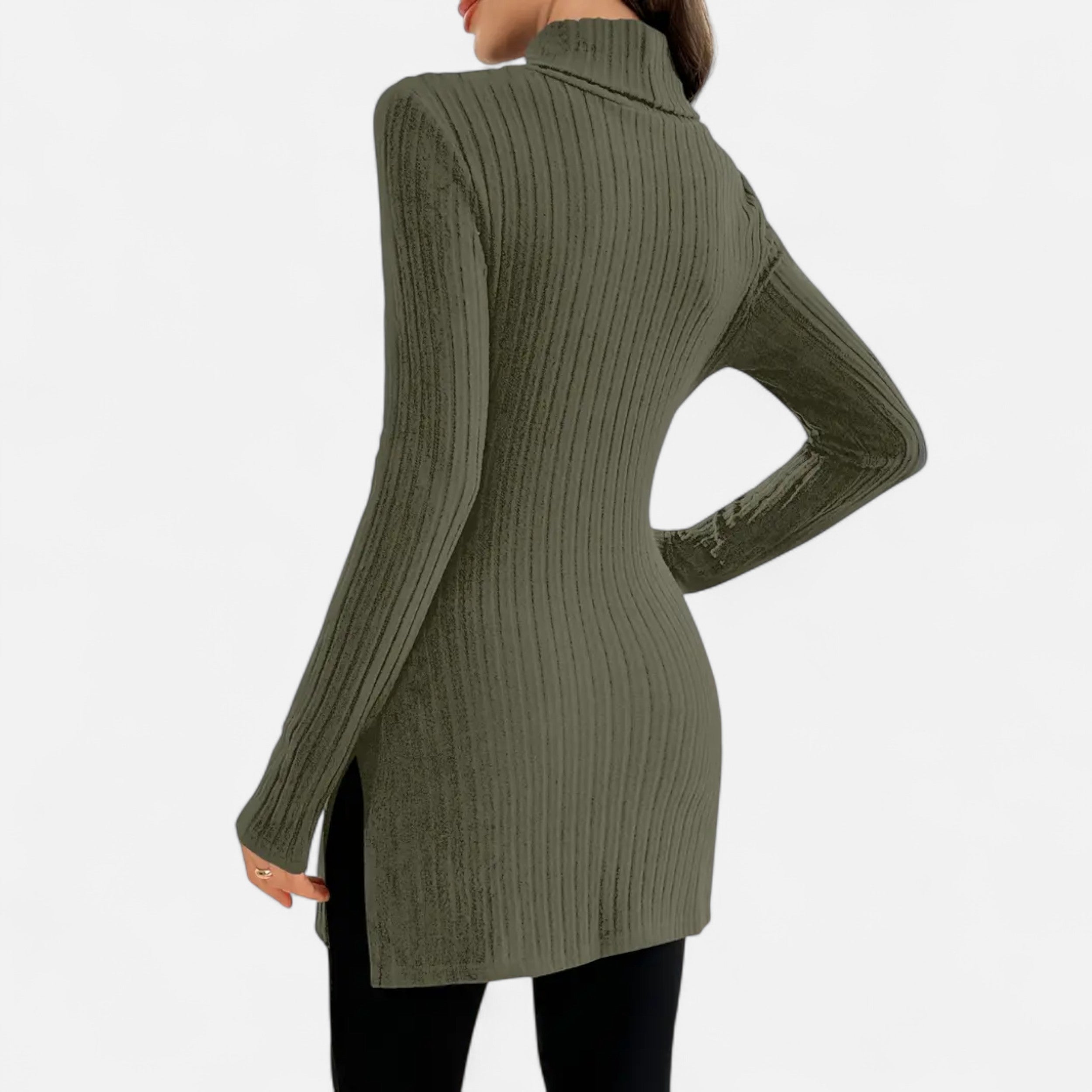 Old Ventuno | Women’s Ribbed Sweater – Elegant High Neck Style