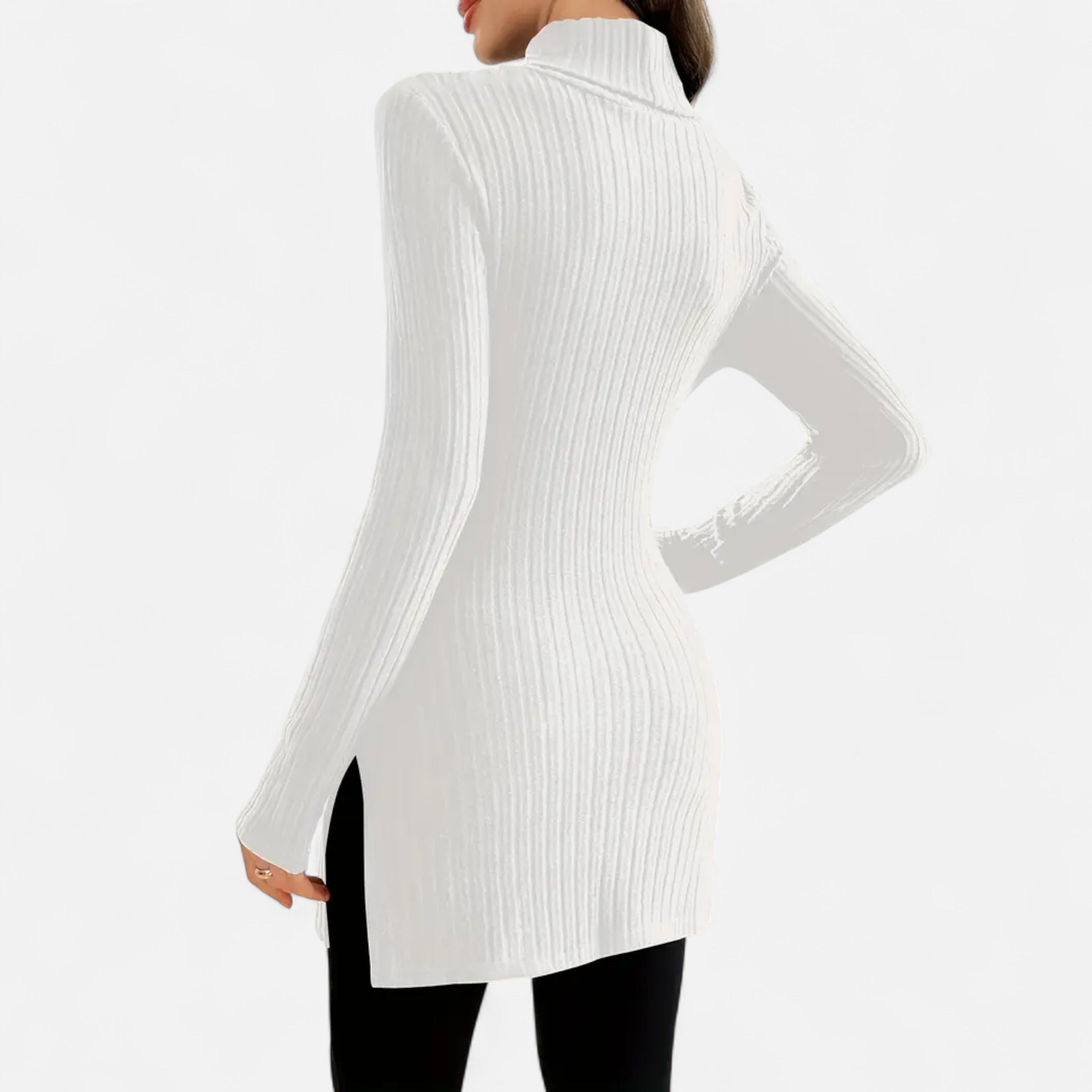 Old Ventuno | Women’s Ribbed Sweater – Elegant High Neck Style