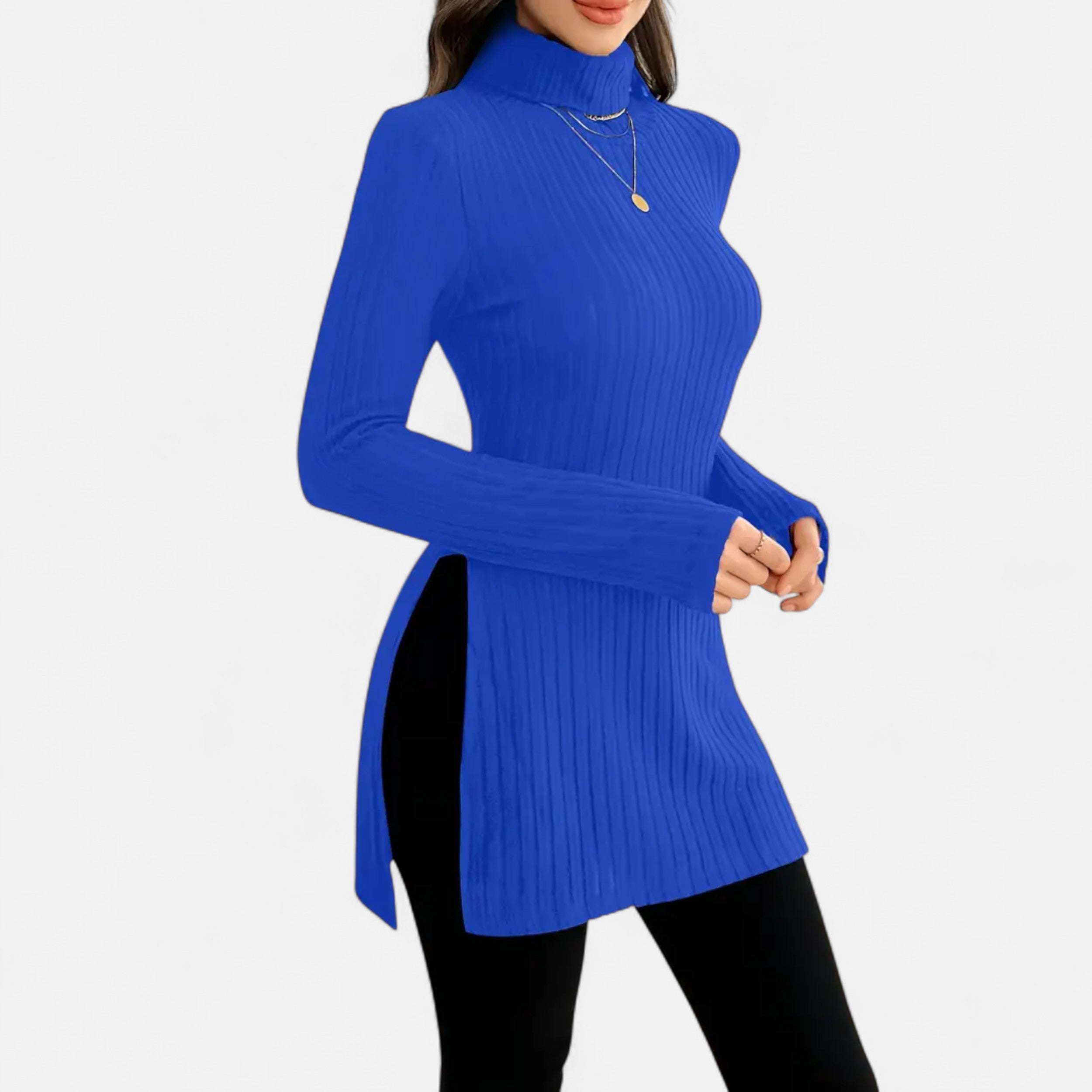 Old Ventuno | Women’s Ribbed Sweater – Elegant High Neck Style
