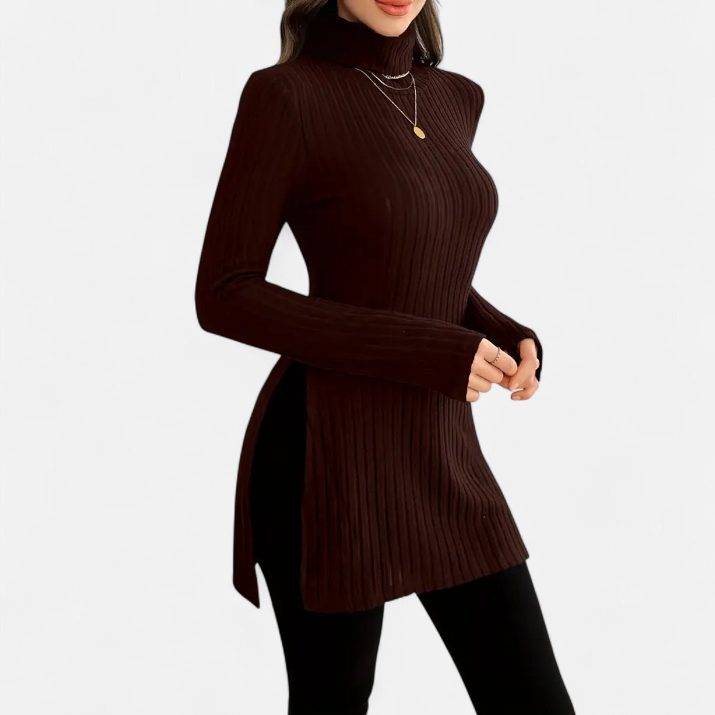 Old Ventuno | Women’s Ribbed Sweater – Elegant High Neck Style