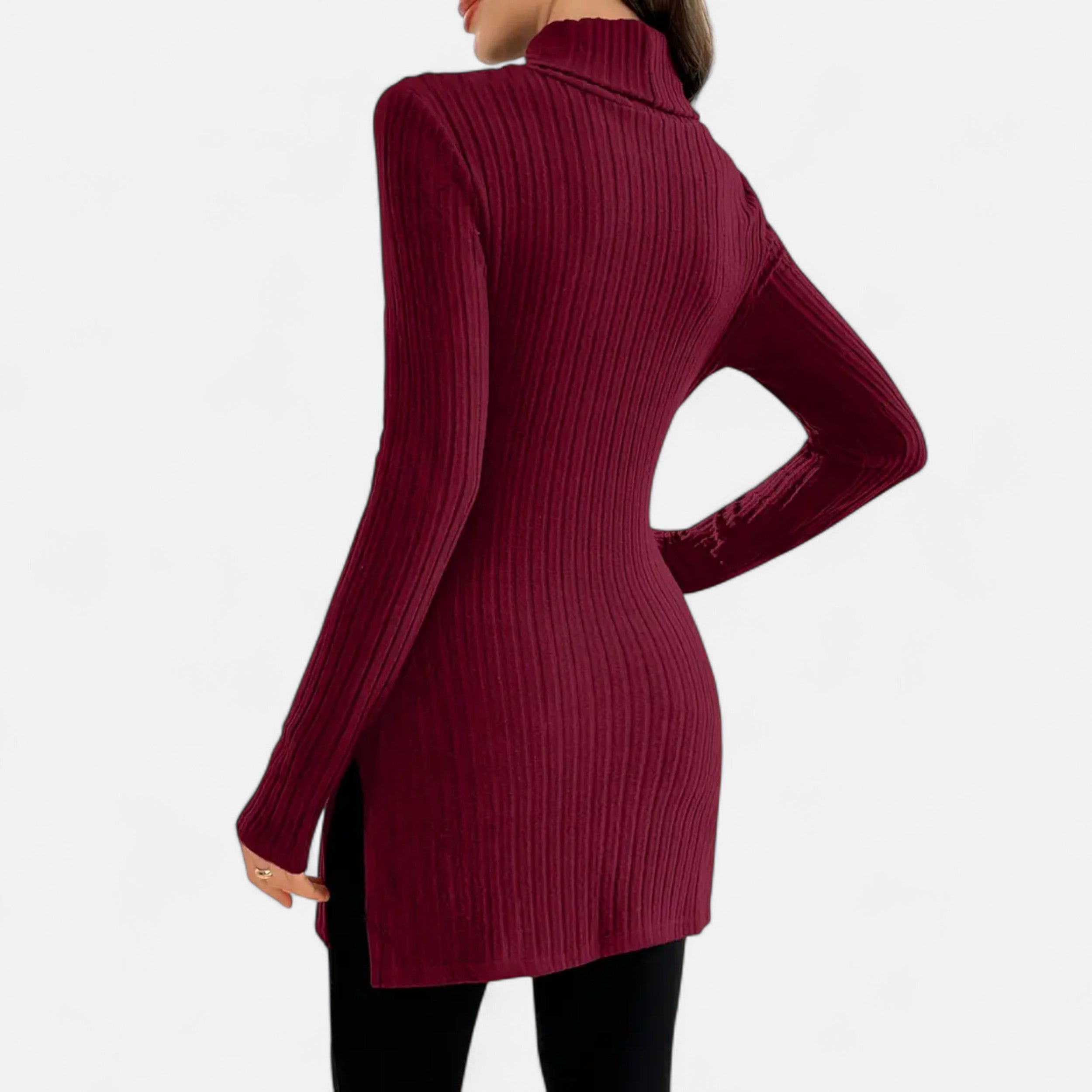 Old Ventuno | Women’s Ribbed Sweater – Elegant High Neck Style