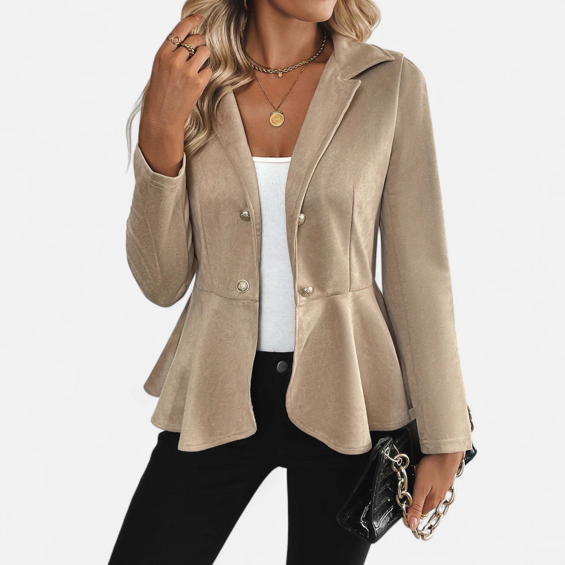 Old Ventuno | Women’s Suede Jacket – Elegant Office Classic