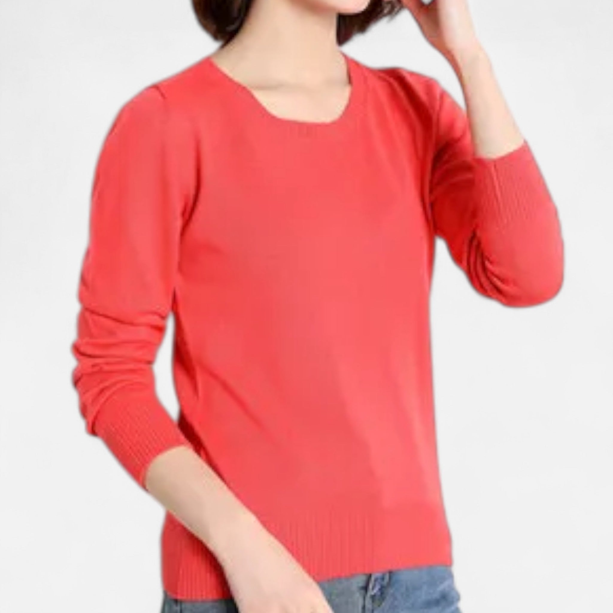 Old Ventuno | Women’s Merino Wool Sweater – Timeless O-Neck Elegance