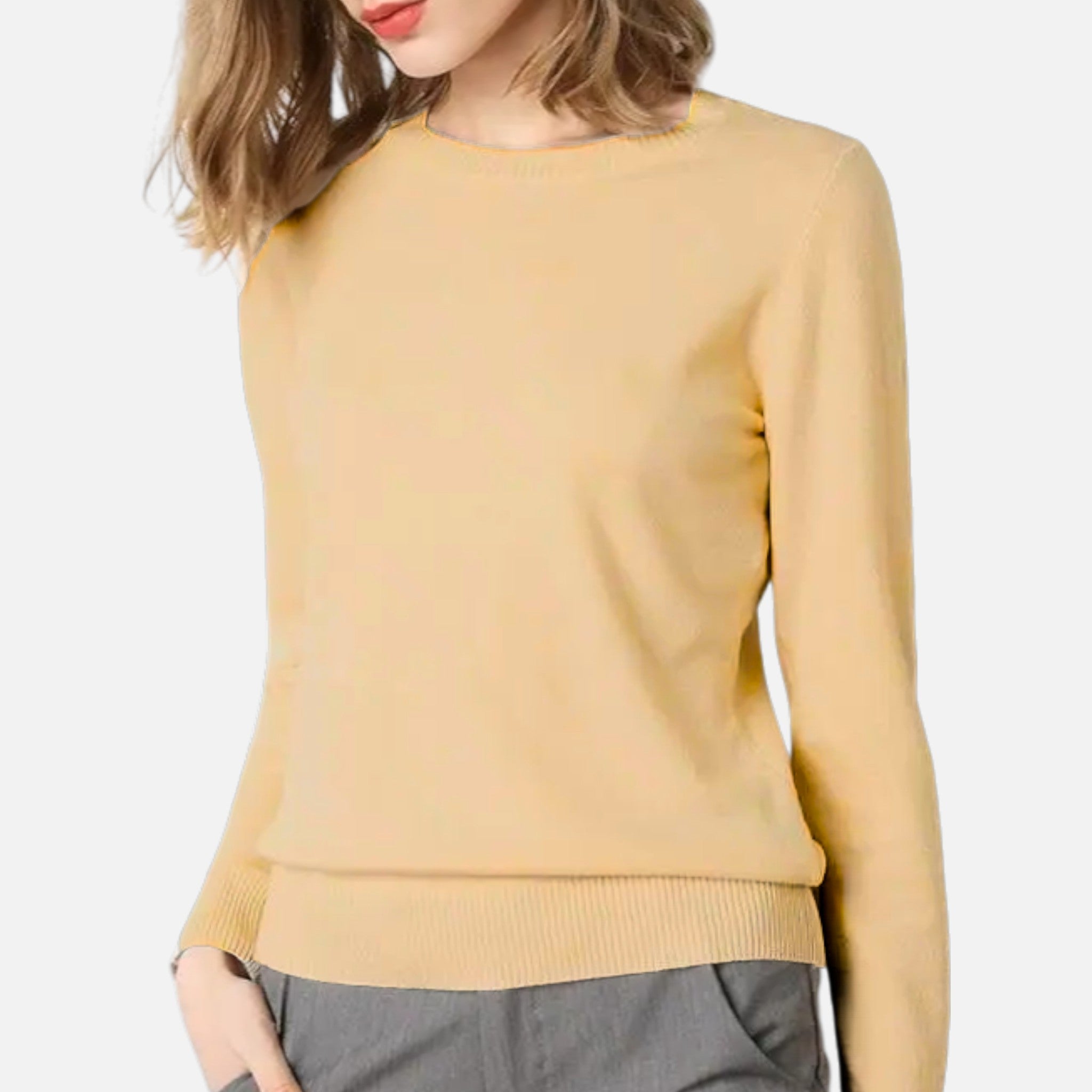 Old Ventuno | Women’s Merino Wool Sweater – Timeless O-Neck Elegance