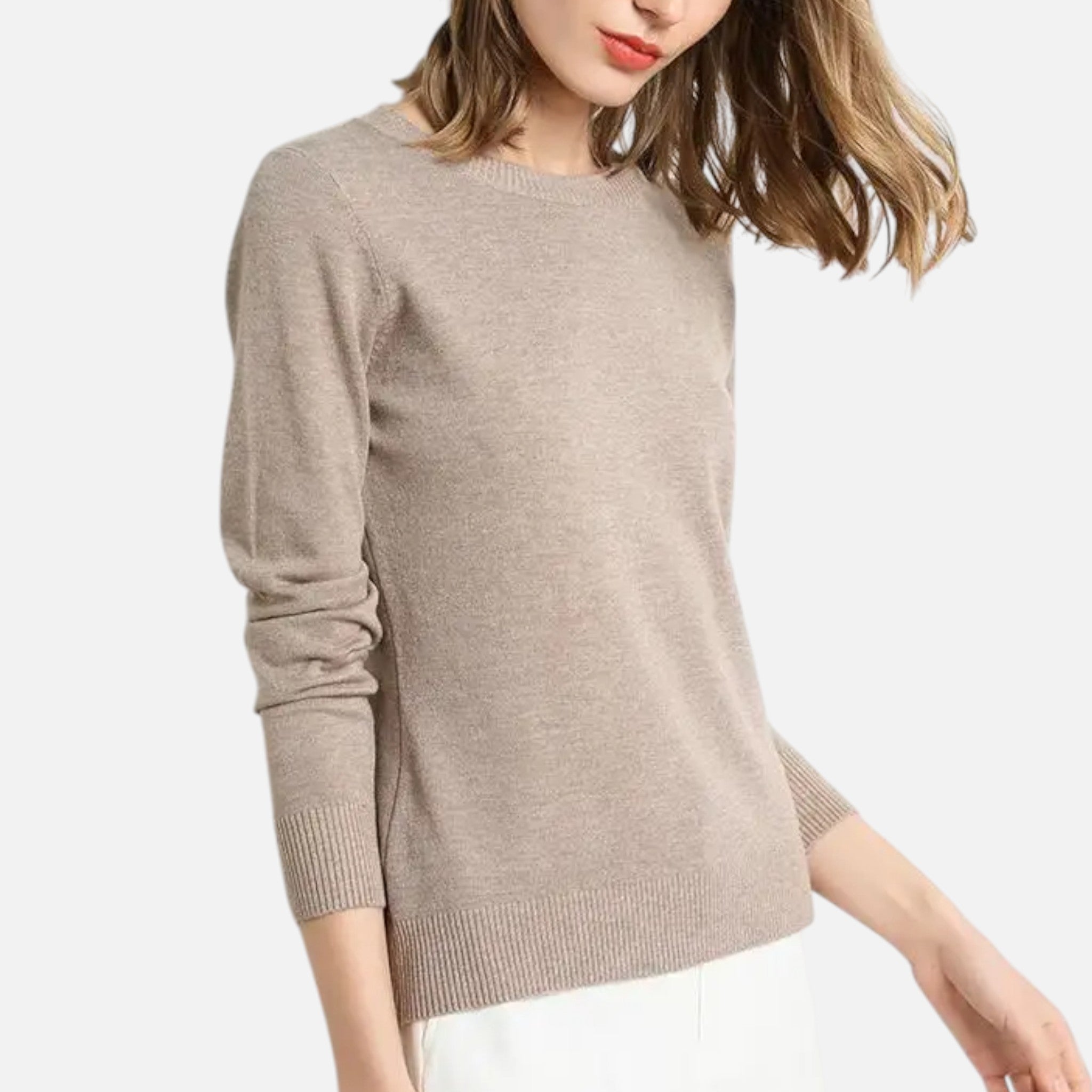 Old Ventuno | Women’s Merino Wool Sweater – Timeless O-Neck Elegance