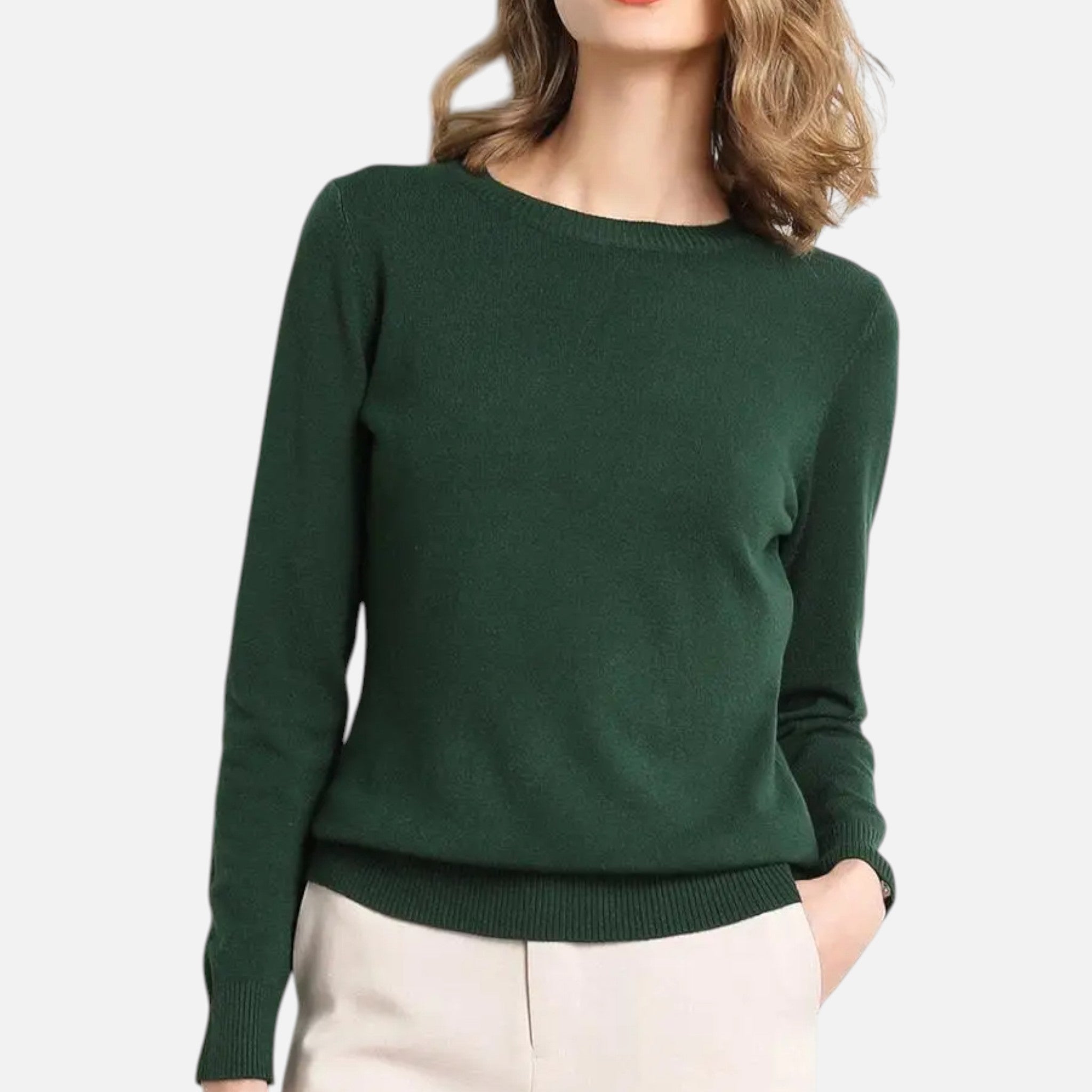 Old Ventuno | Women’s Merino Wool Sweater – Timeless O-Neck Elegance