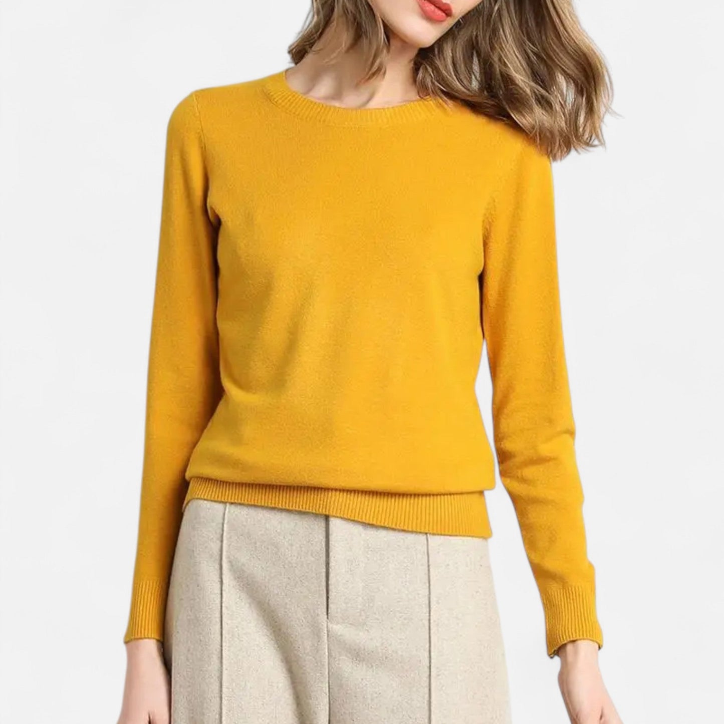 Old Ventuno | Women’s Merino Wool Sweater – Timeless O-Neck Elegance