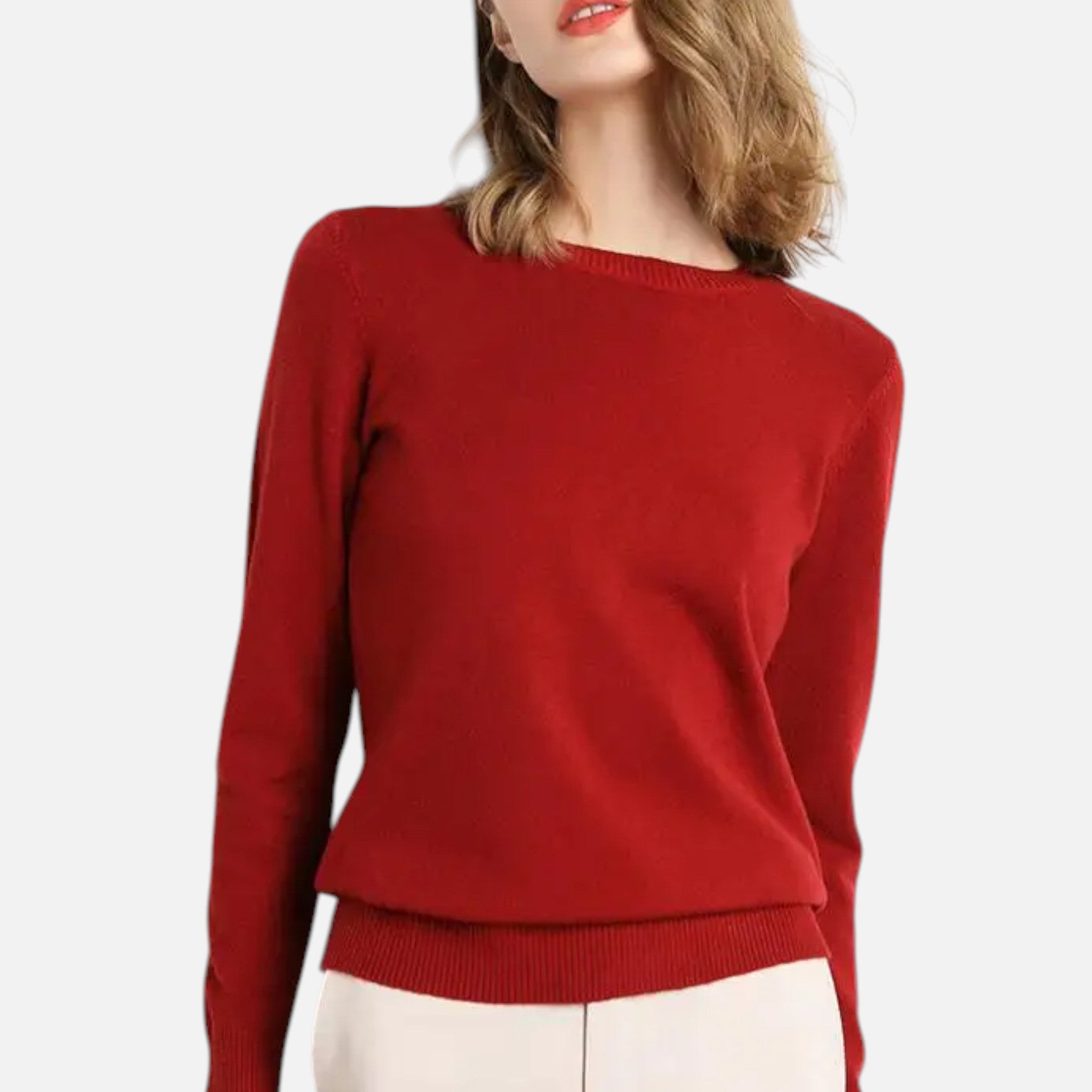 Old Ventuno | Women’s Merino Wool Sweater – Timeless O-Neck Elegance