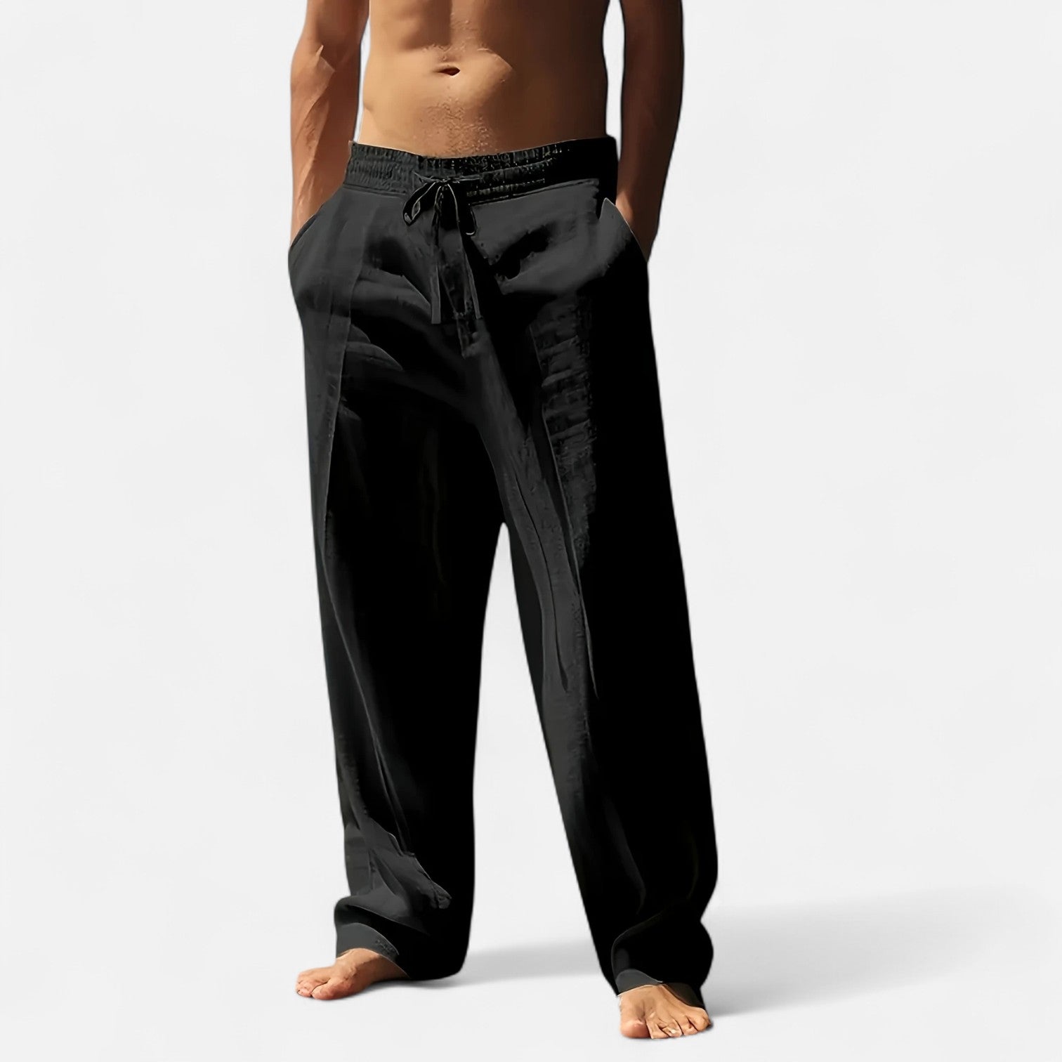 Old Ventuno | Men’s Relaxed Linen Autumn Pants – Riviera Ease