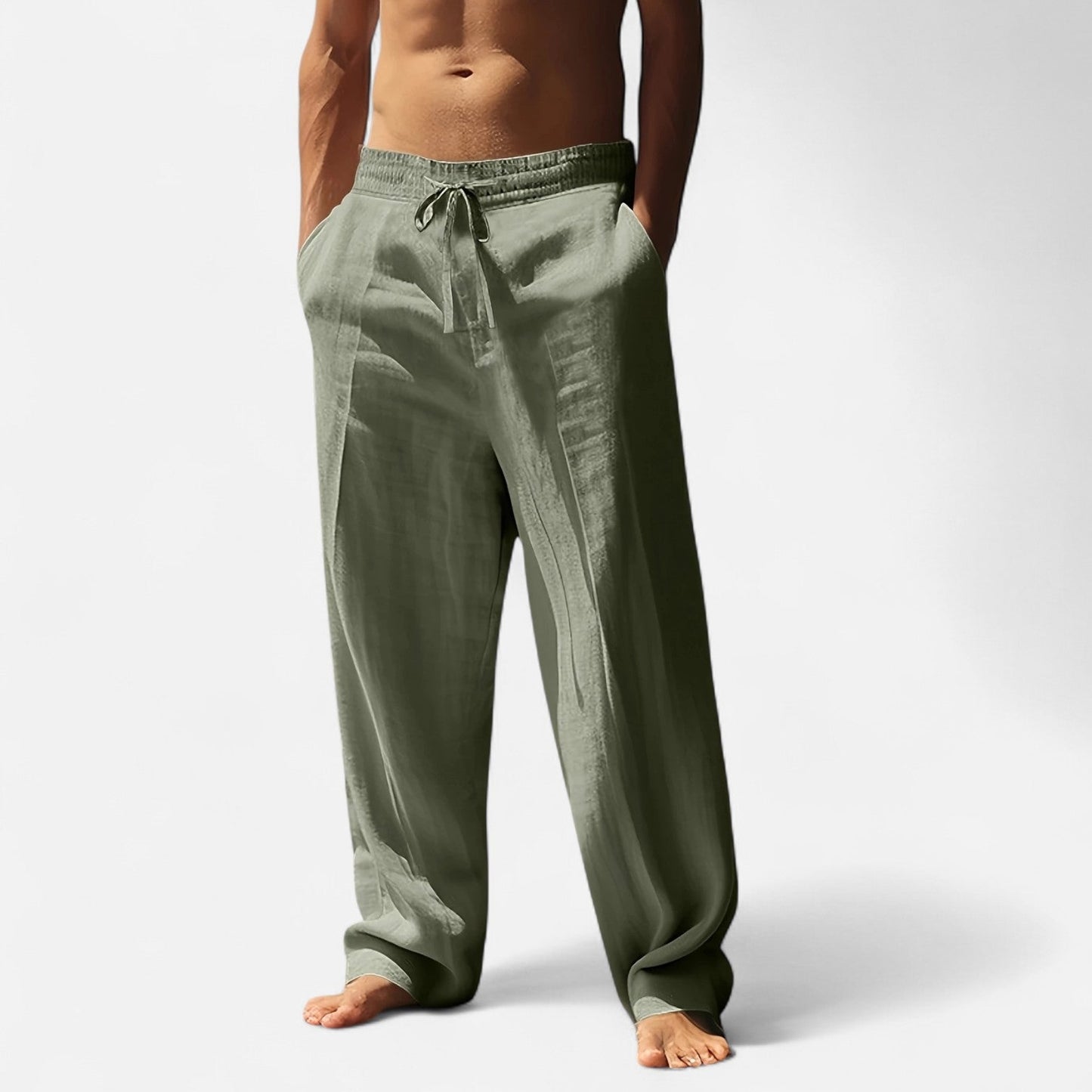 Old Ventuno | Men’s Relaxed Linen Autumn Pants – Riviera Ease