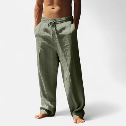 Old Ventuno | Men’s Relaxed Linen Autumn Pants – Riviera Ease