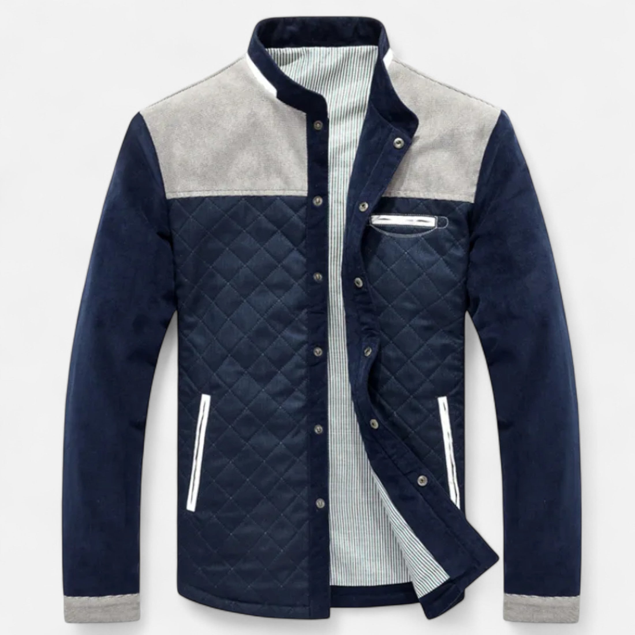 Old Ventuno | Men’s Casual Jacket – Slim Fit Patchwork Design