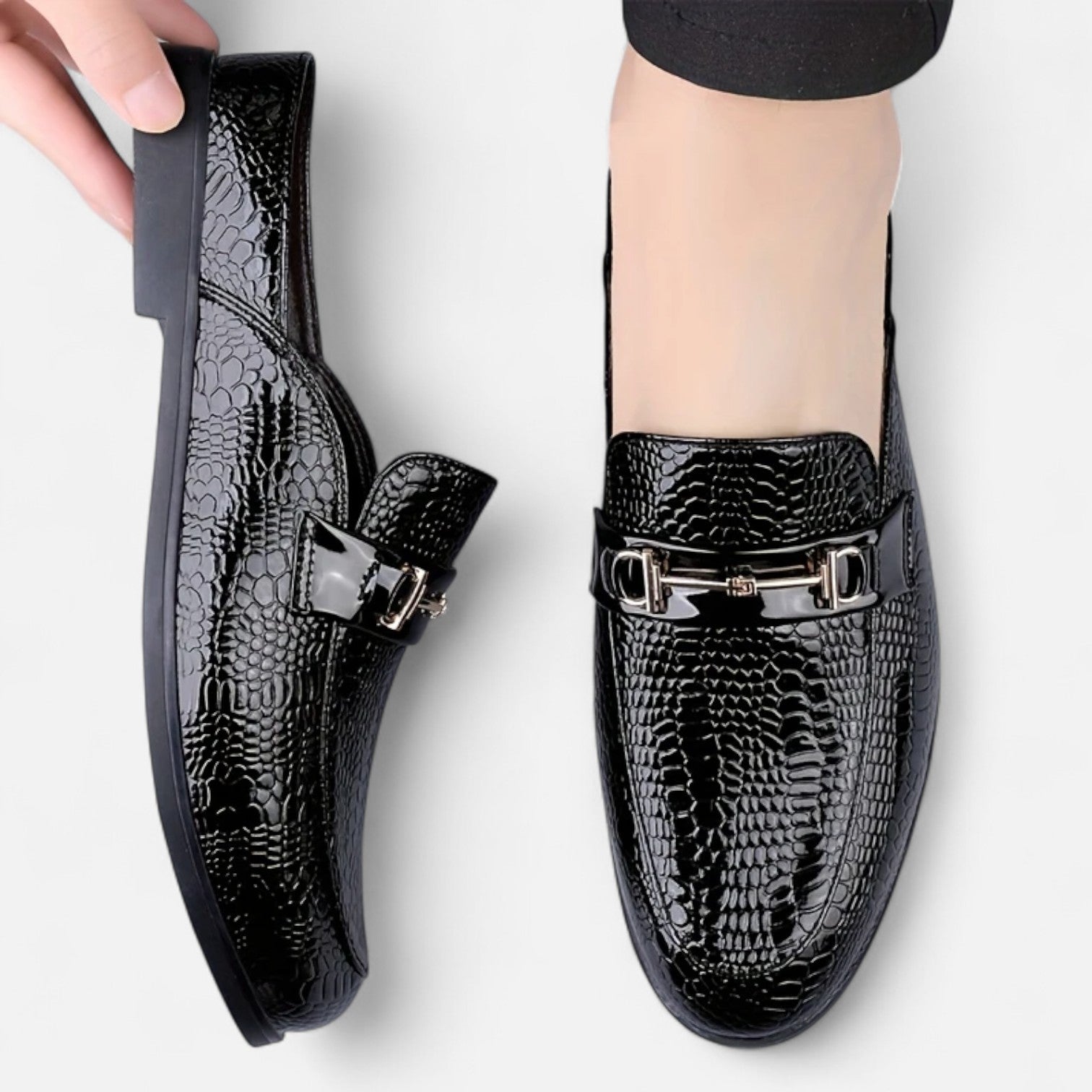 Old Ventuno | Men’s Dress Loafers – Buckled Round Toe Classic