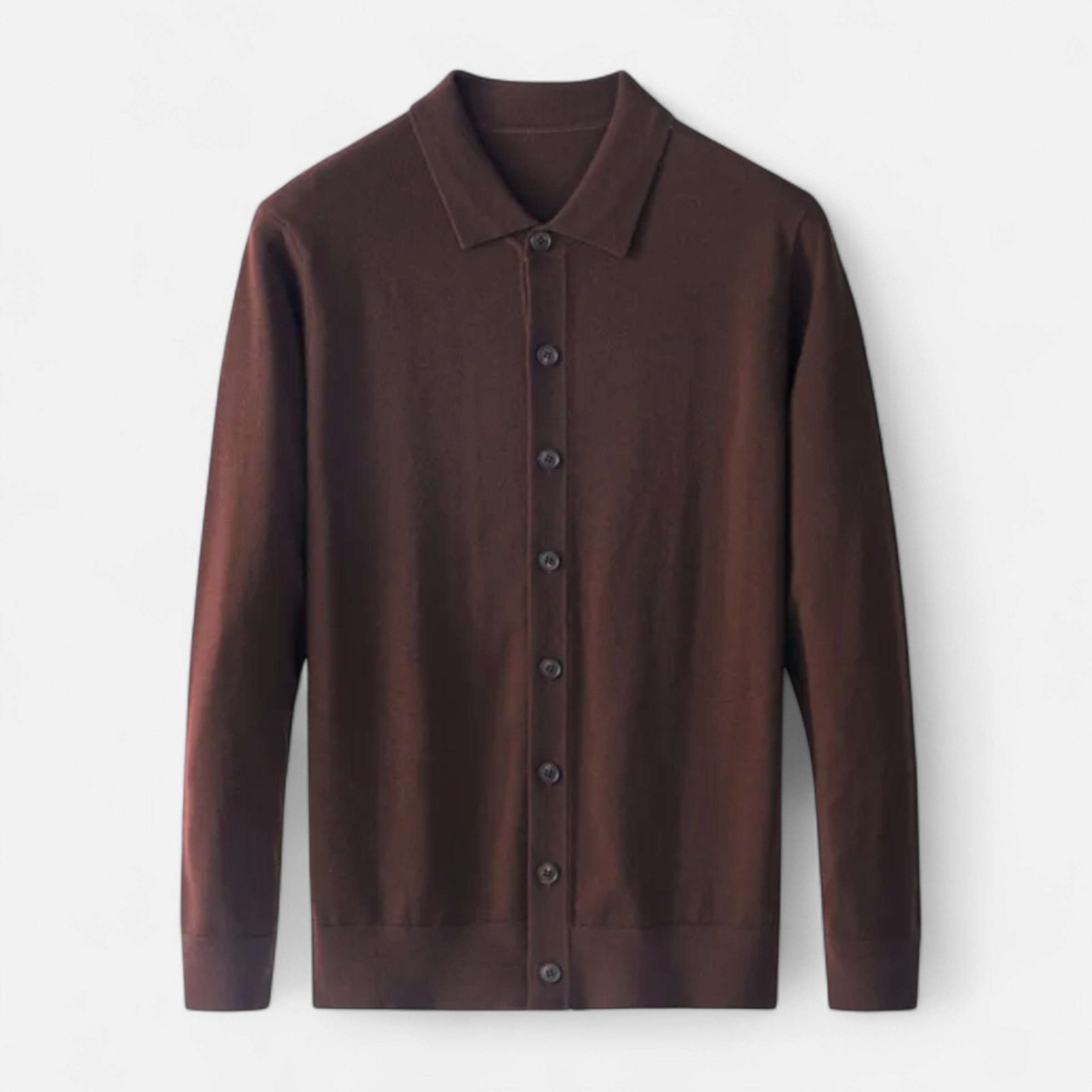 Old Ventuno | Men’s Wool Sweater – Fine Yarn Button-Up Classic