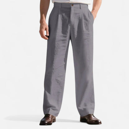 Old Ventuno | Men’s Linen Trousers – Straight-Leg Business Classic