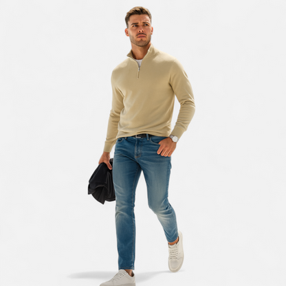 Old Ventuno | Men’s Half-Zip Sweater – Heritage Knit Elegance