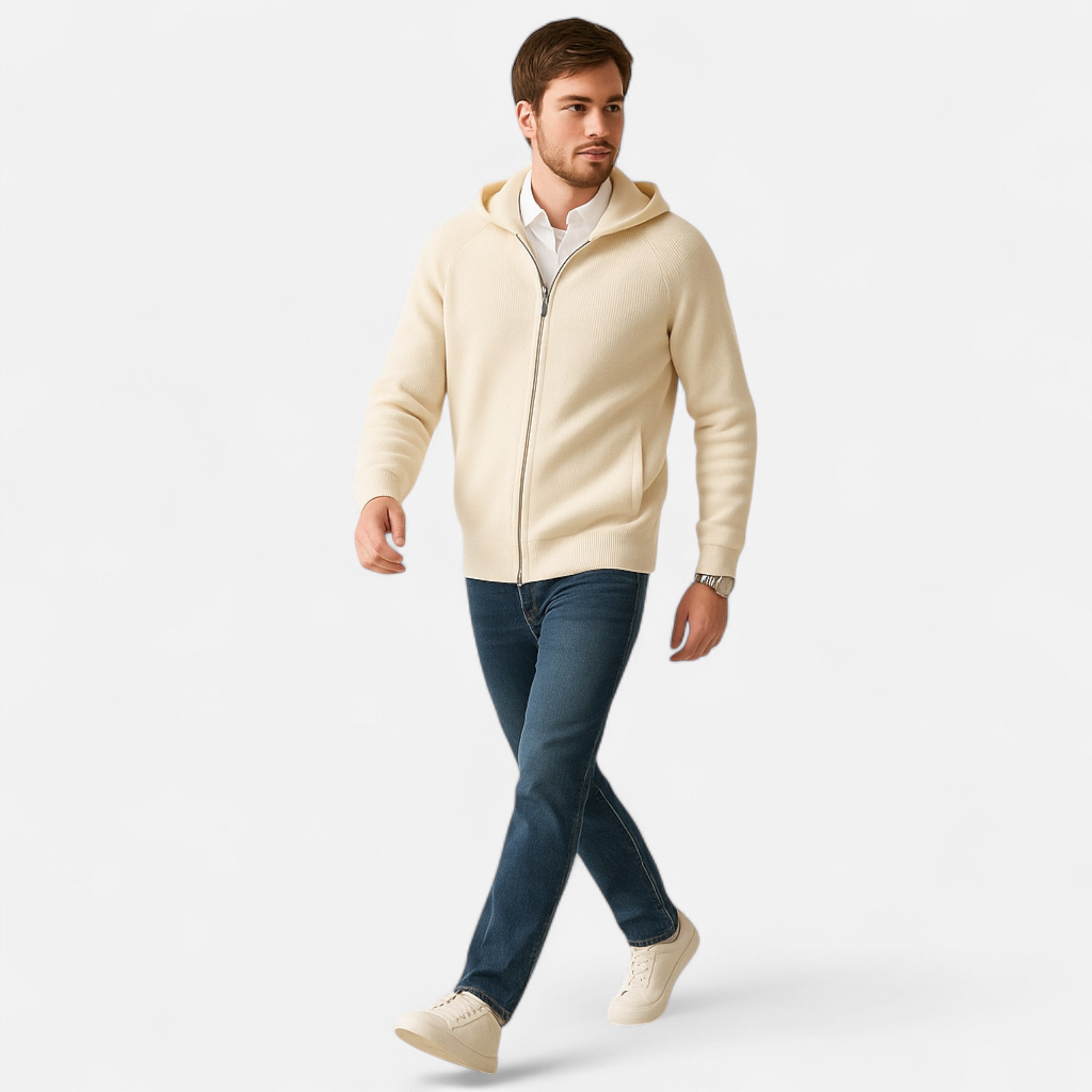Old Ventuno | Men’s Zipped Hoodie – Heritage Merino Knitwear