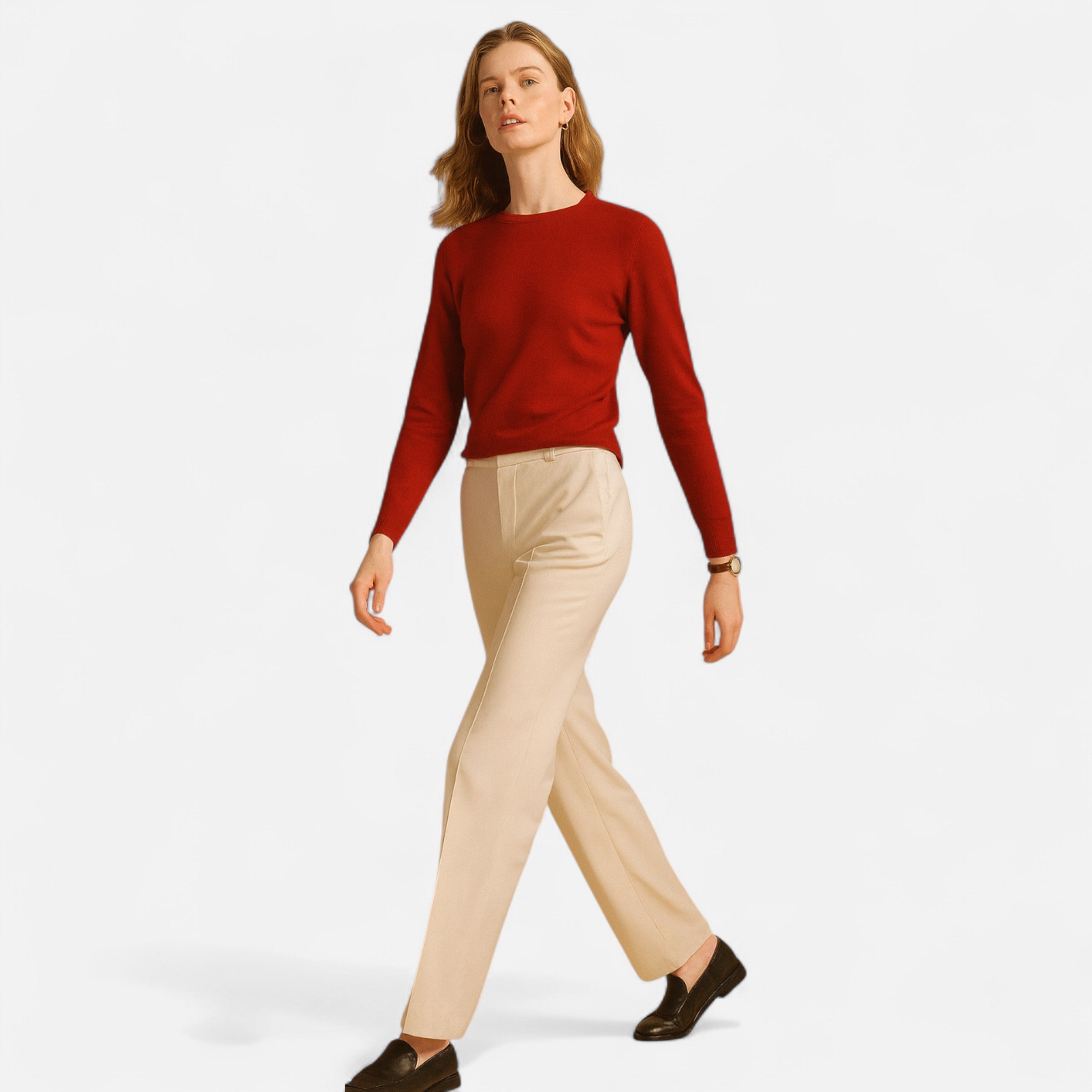 Old Ventuno | Women’s Merino Wool Sweater – Timeless O-Neck Elegance
