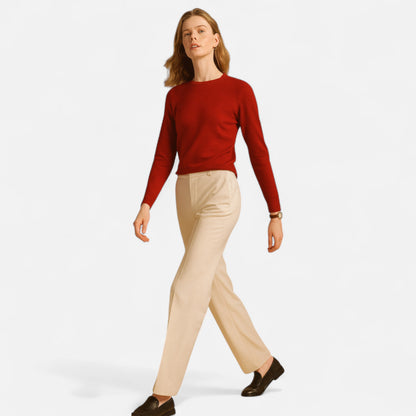 Old Ventuno | Women’s Merino Wool Sweater – Timeless O-Neck Elegance