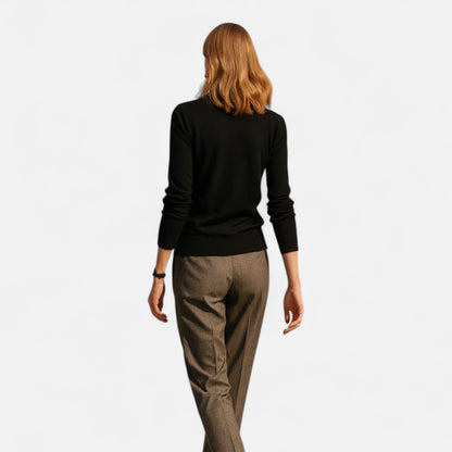 Old Ventuno | Women’s Merino Wool Sweater – Timeless O-Neck Elegance