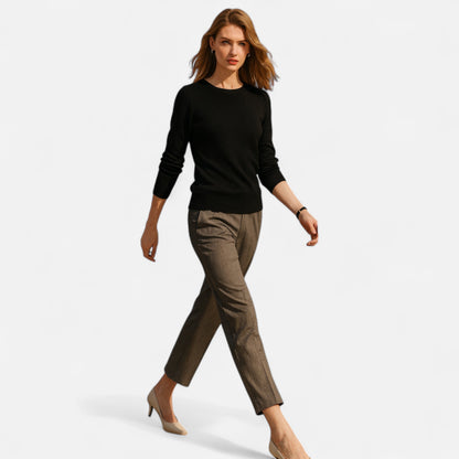 Old Ventuno | Women’s Merino Wool Sweater – Timeless O-Neck Elegance