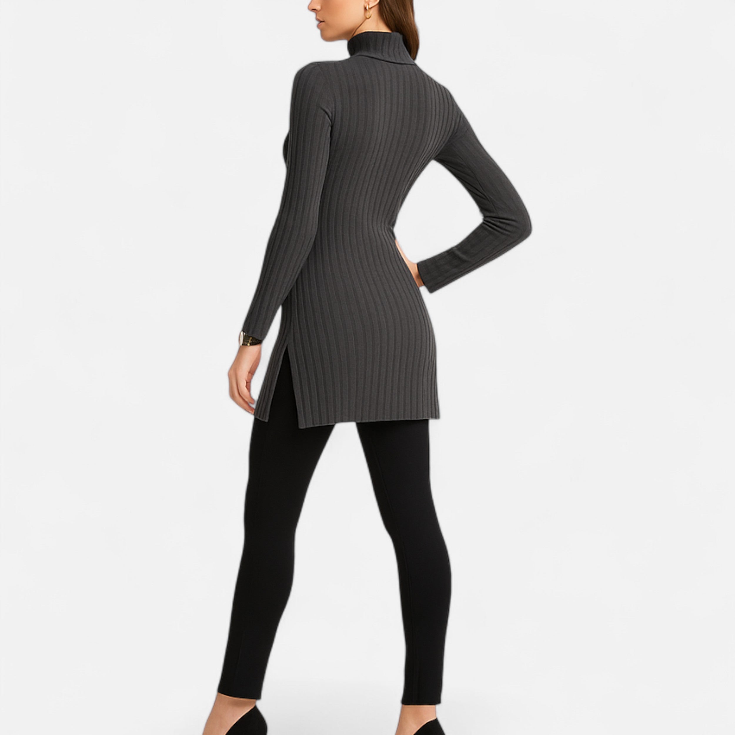 Old Ventuno | Women’s Ribbed Sweater – Elegant High Neck Style