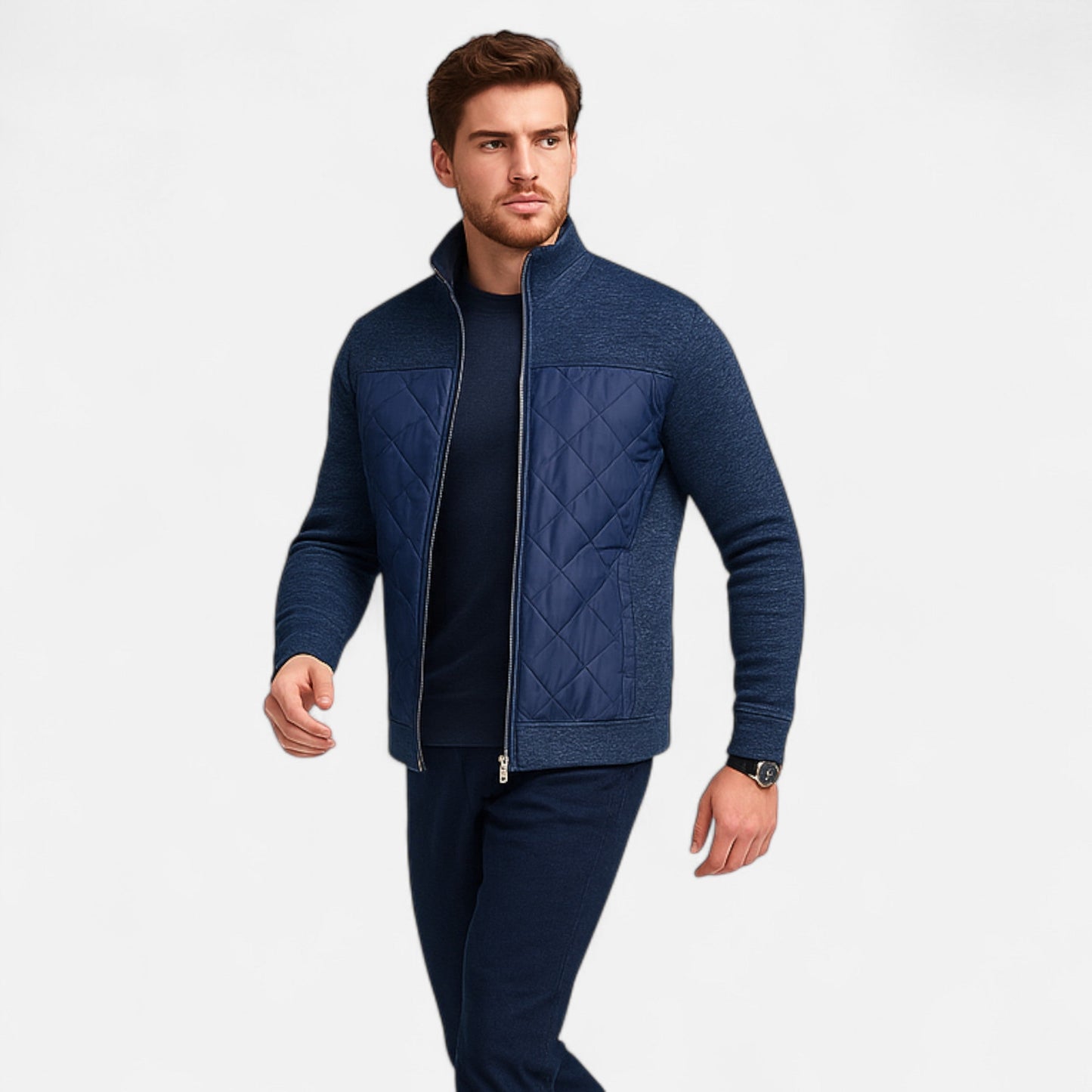 Old Ventuno | Men’s Zip Jacket – Refined Knit Autumn Elegance