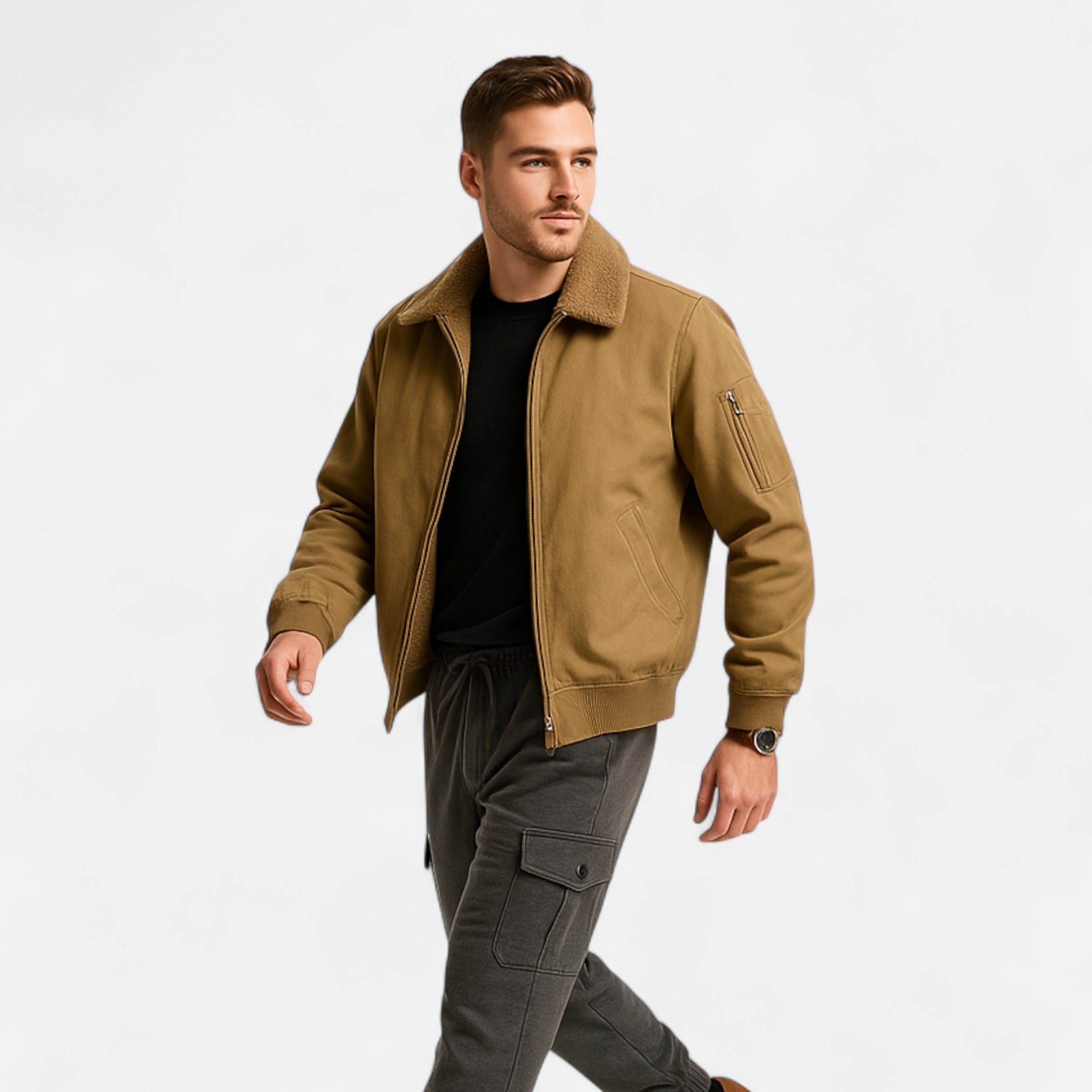 Old Ventuno | Men’s Casual Jacket – Refined Cotton & Lambswool Blend