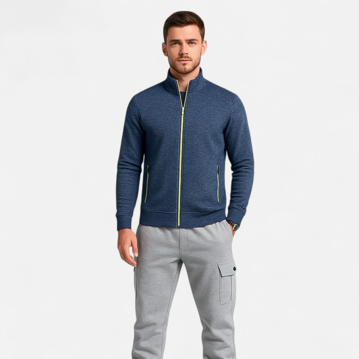 Old Ventuno | Men’s Zip Cardigan – Classic Autumn Winter Knit