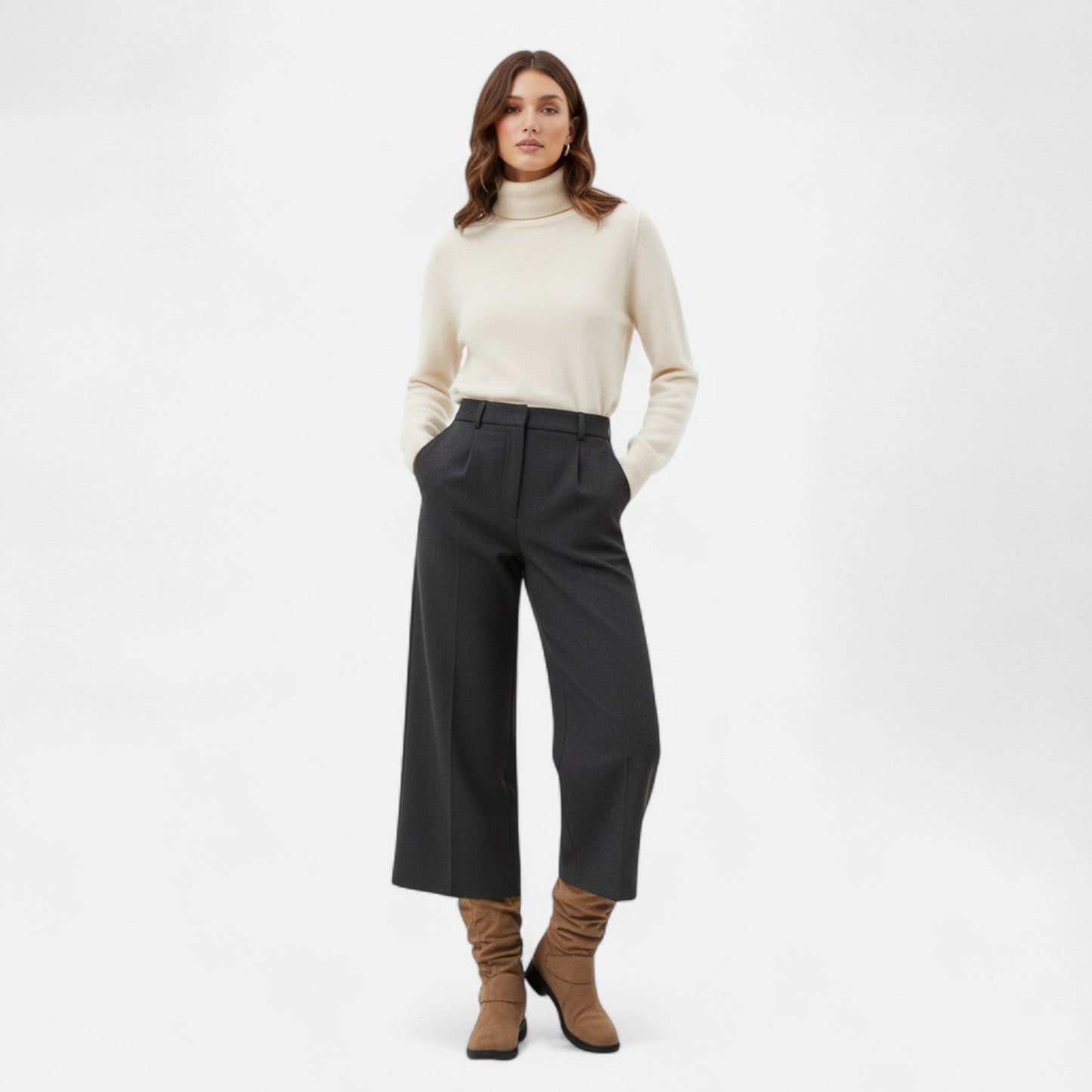 Old Ventuno | Women’s Knee-High Boots – Buckle Belt Elegance
