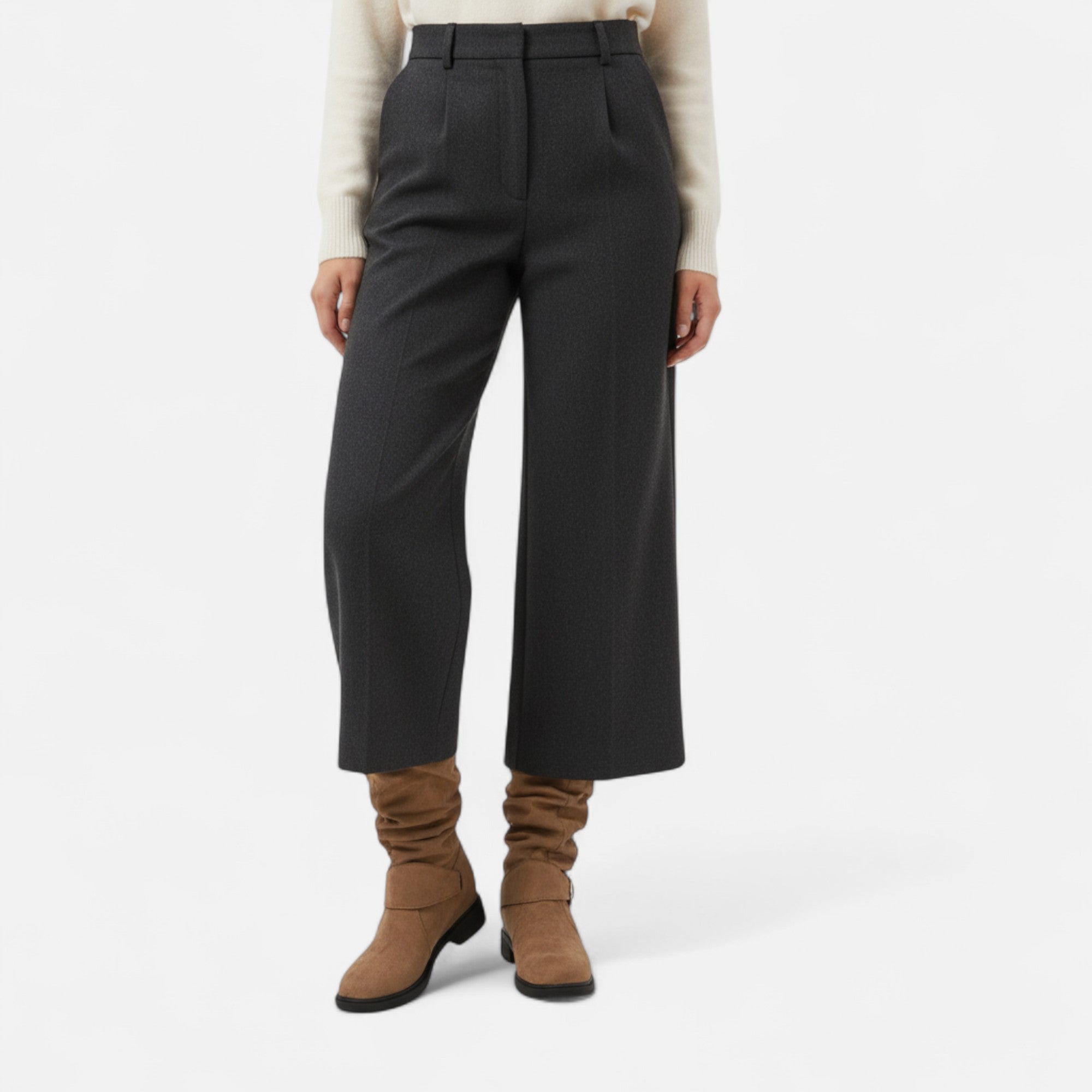 Old Ventuno | Women’s Knee-High Boots – Buckle Belt Elegance