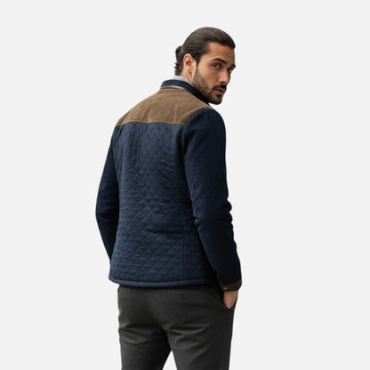 Old Ventuno | Men’s Casual Jacket – Slim Fit Patchwork Design