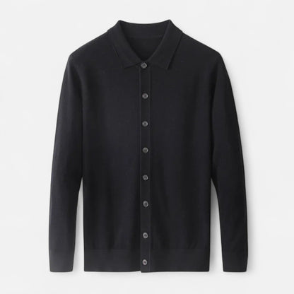 Old Ventuno | Men’s Wool Sweater – Fine Yarn Button-Up Classic