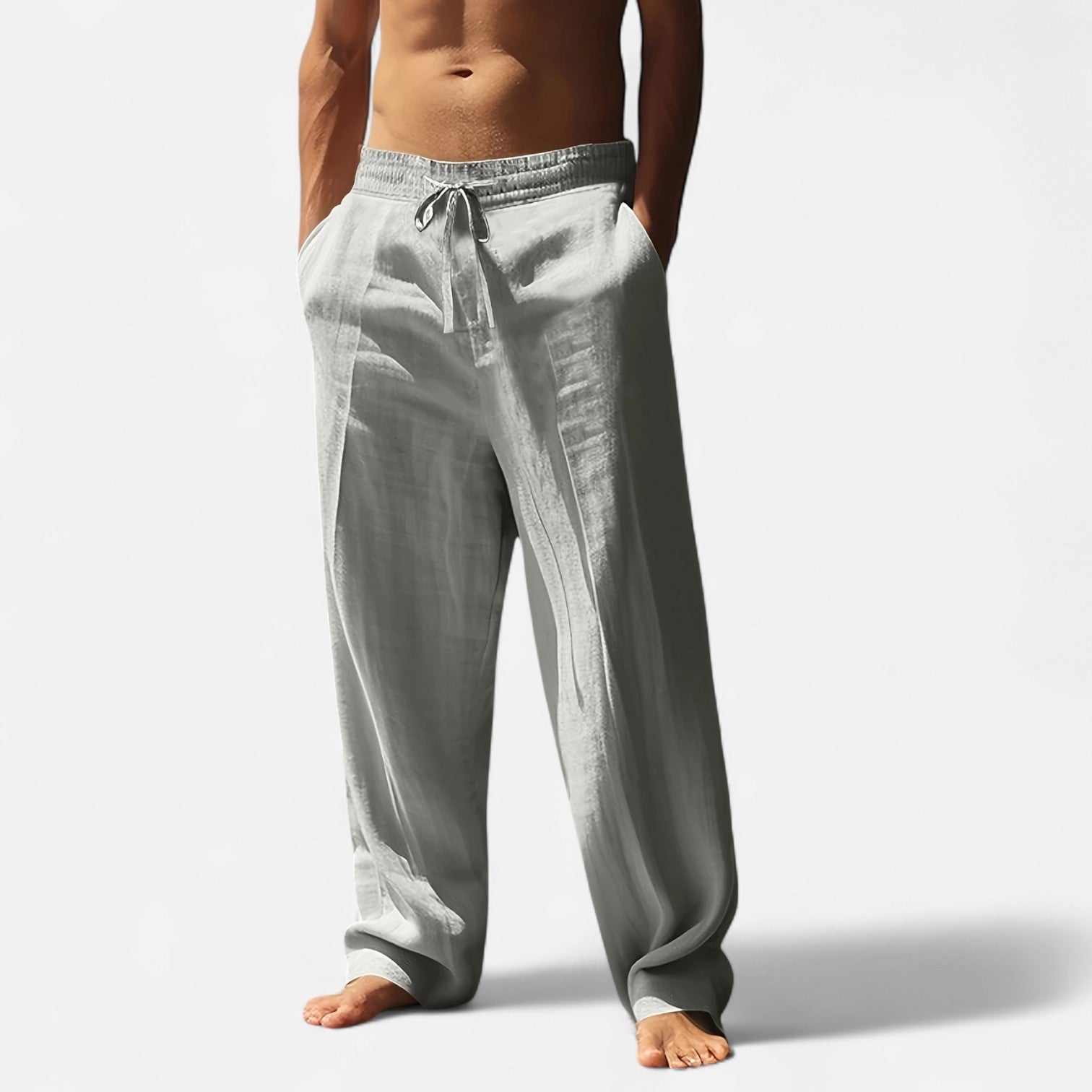 Old Ventuno | Men’s Relaxed Linen Autumn Pants – Riviera Ease