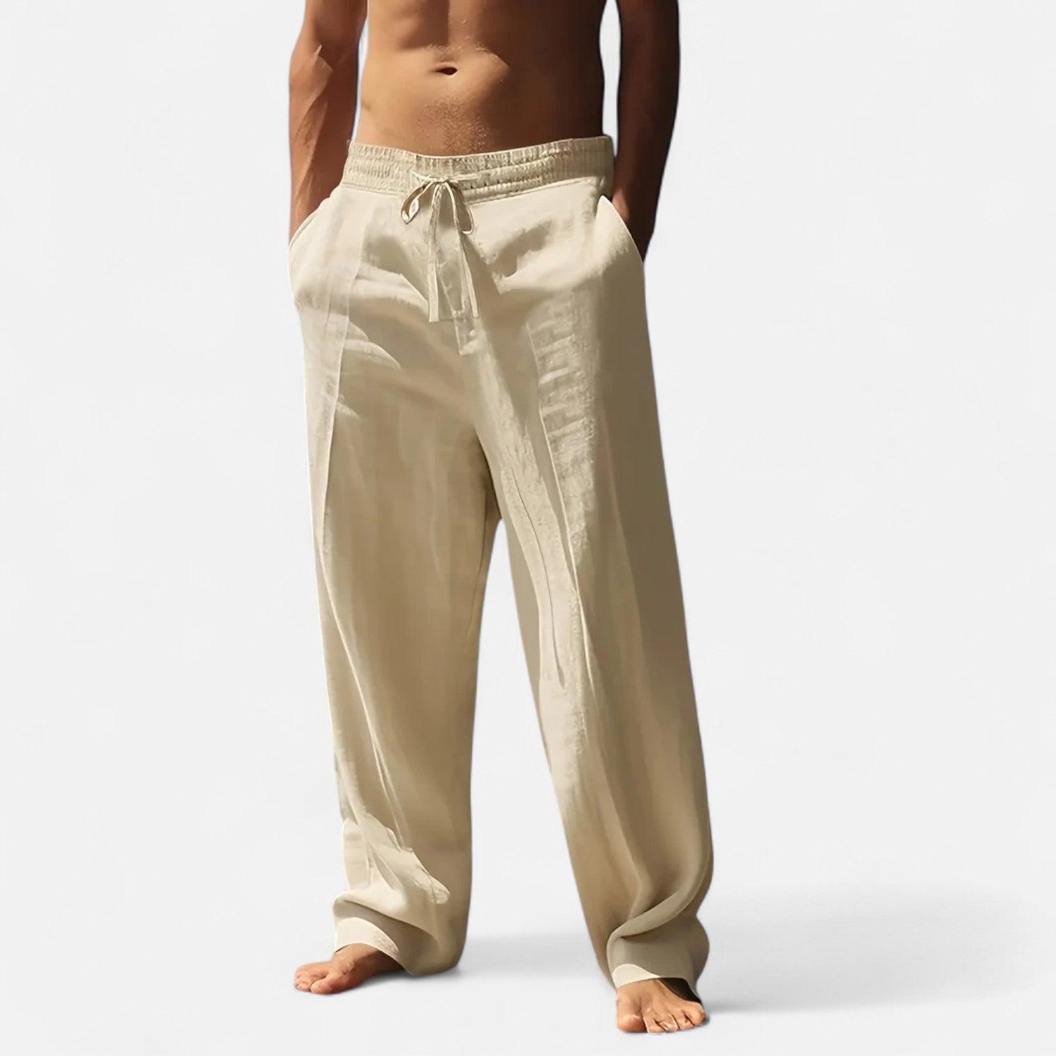 Old Ventuno | Men’s Relaxed Linen Autumn Pants – Riviera Ease