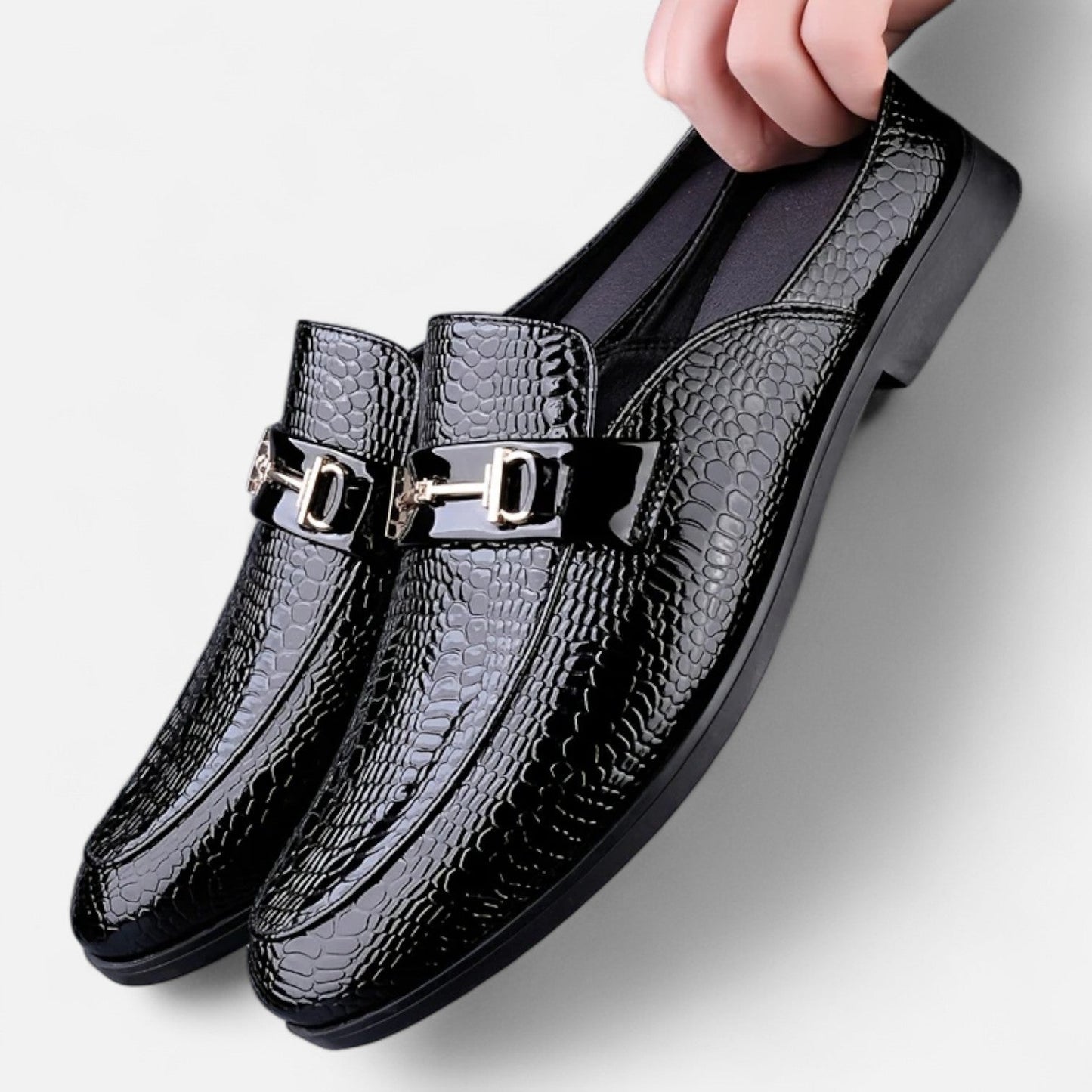 Old Ventuno | Men’s Dress Loafers – Buckled Round Toe Classic